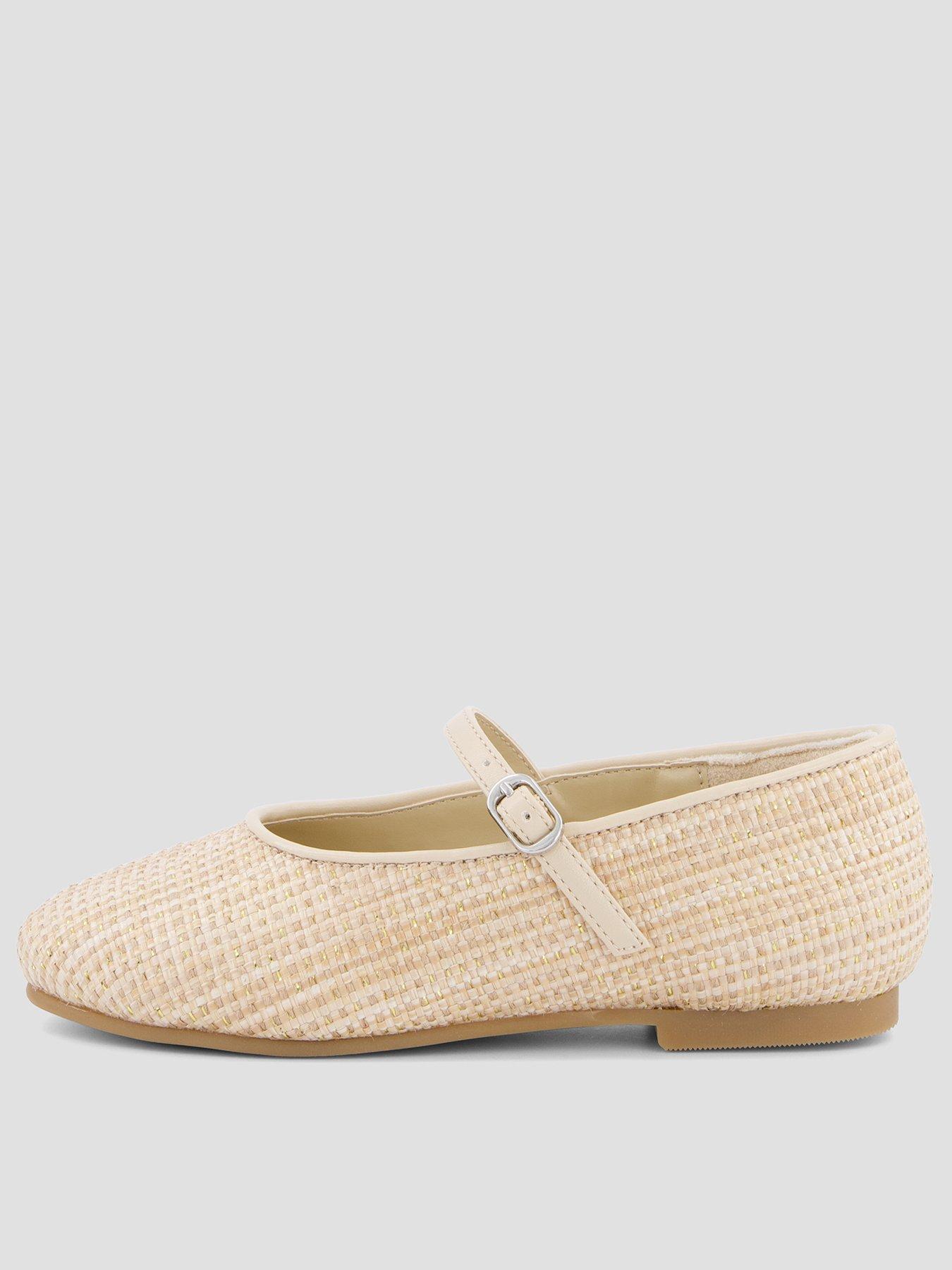 The Very Collection Raffia Ballet Flat Shoes - Cream