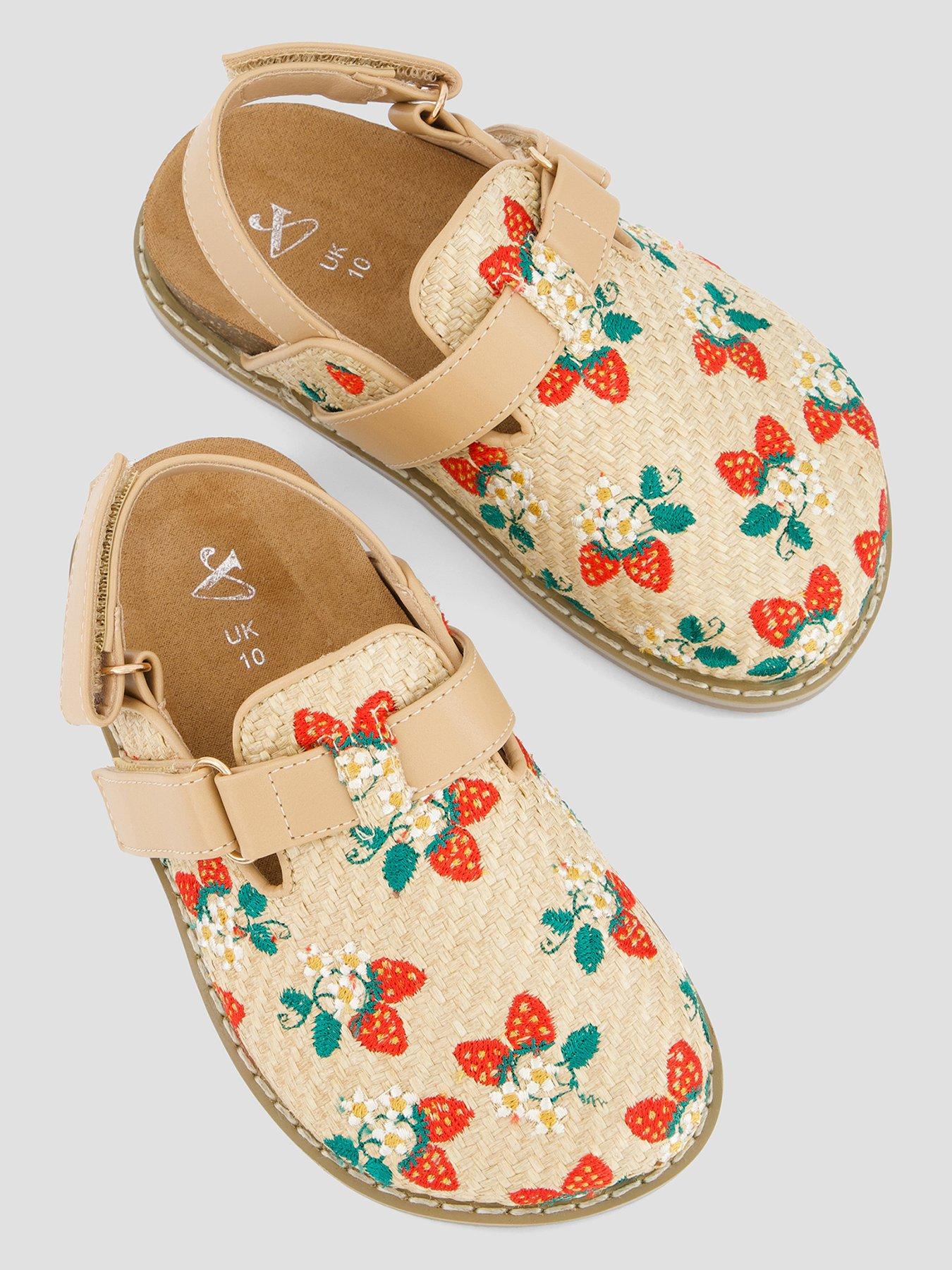 Image 3 of 7 of The Very Collection Strawberry Embroidered Raffia Mule