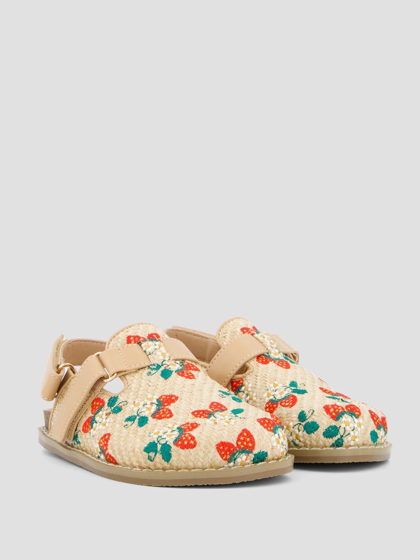 Image 6 of 7 of The Very Collection Strawberry Embroidered Raffia Mule