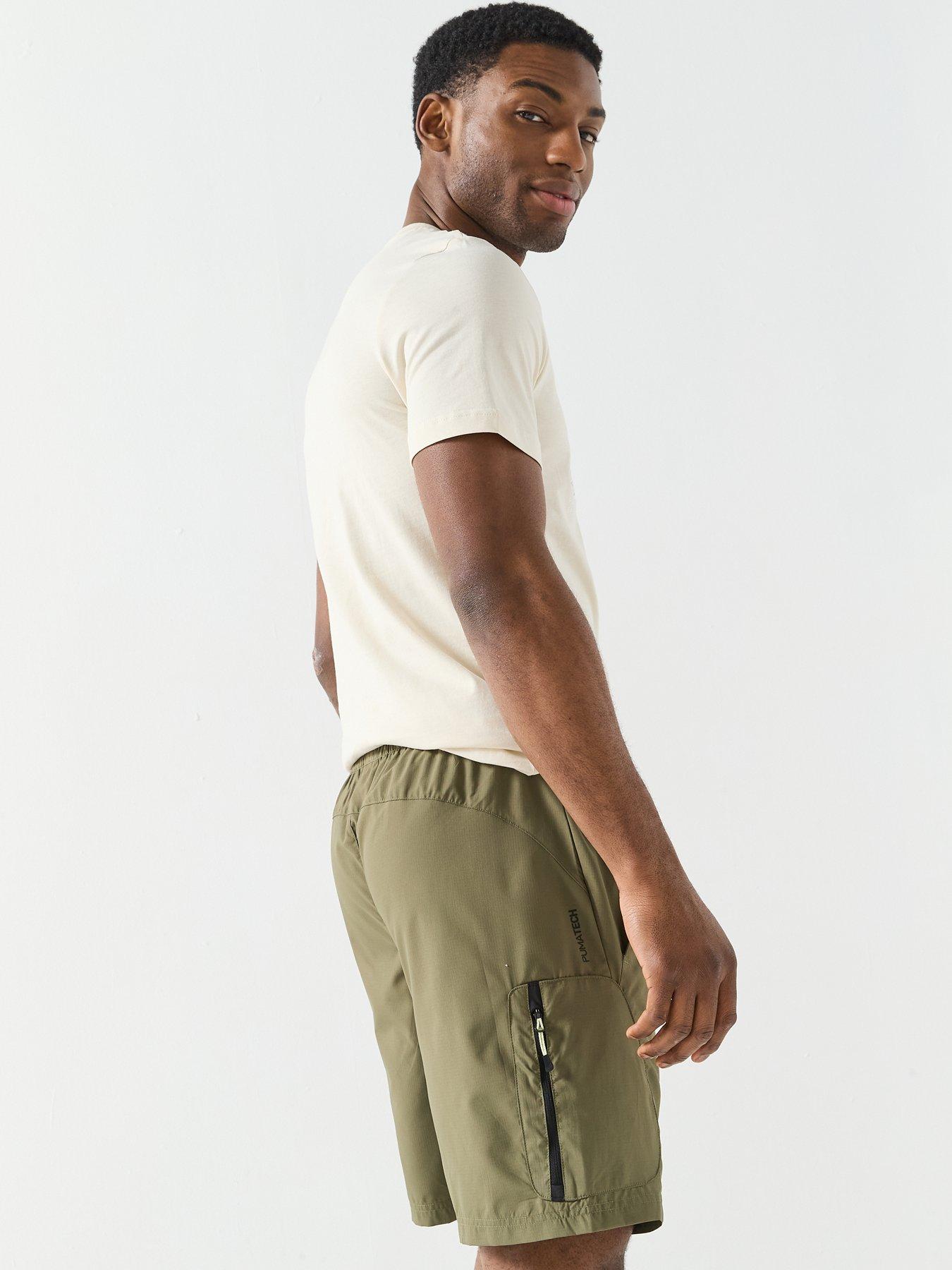Image 4 of 5 of Puma Mens Tech Woven Cargo Shorts - Green