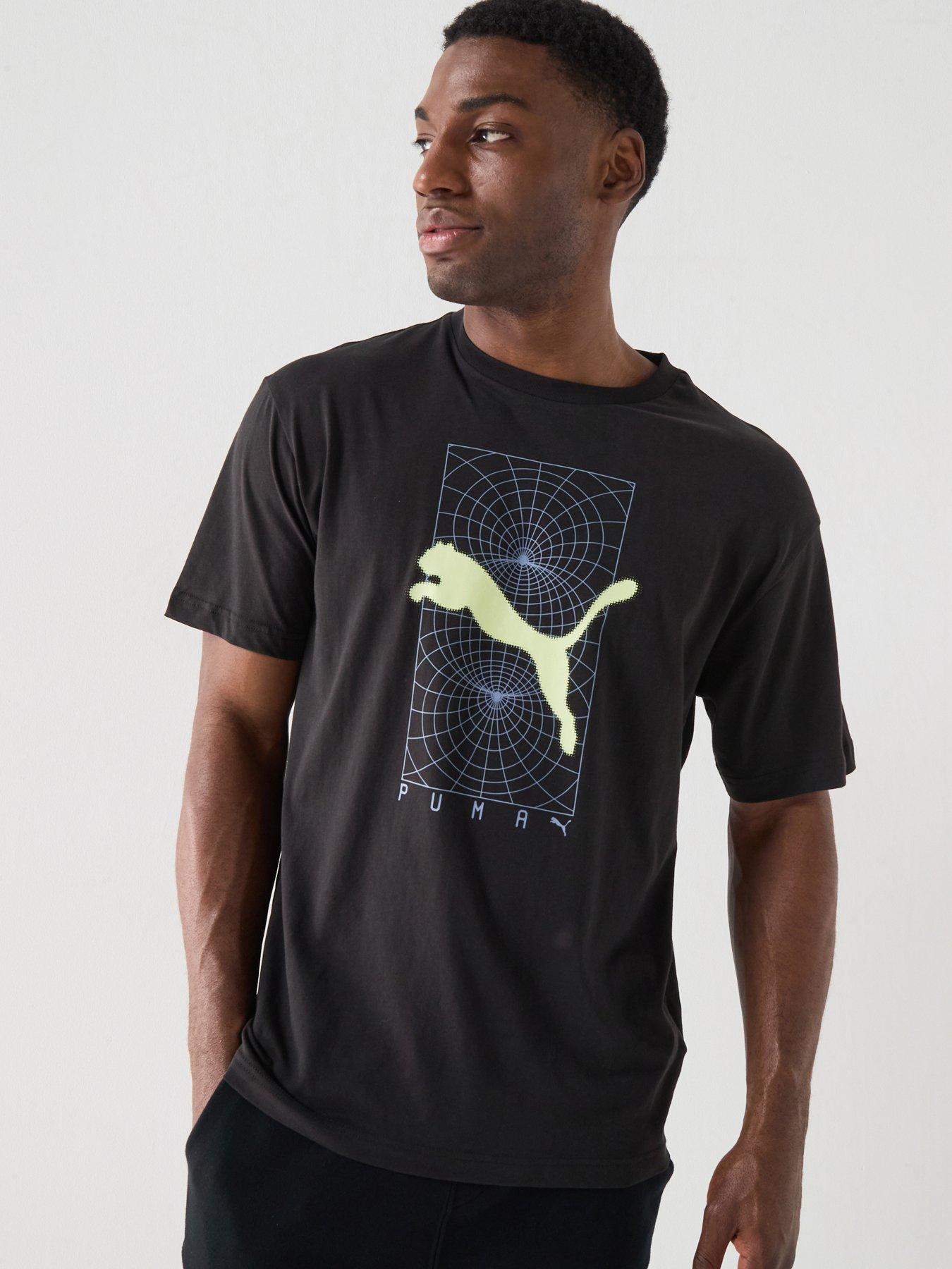 Puma Mens Tech Relaxed Graphic Tee - Black