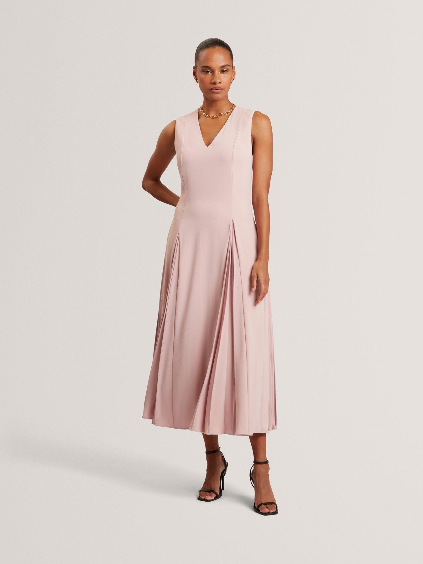 Ted Baker Midi Dress With Pleat Detail