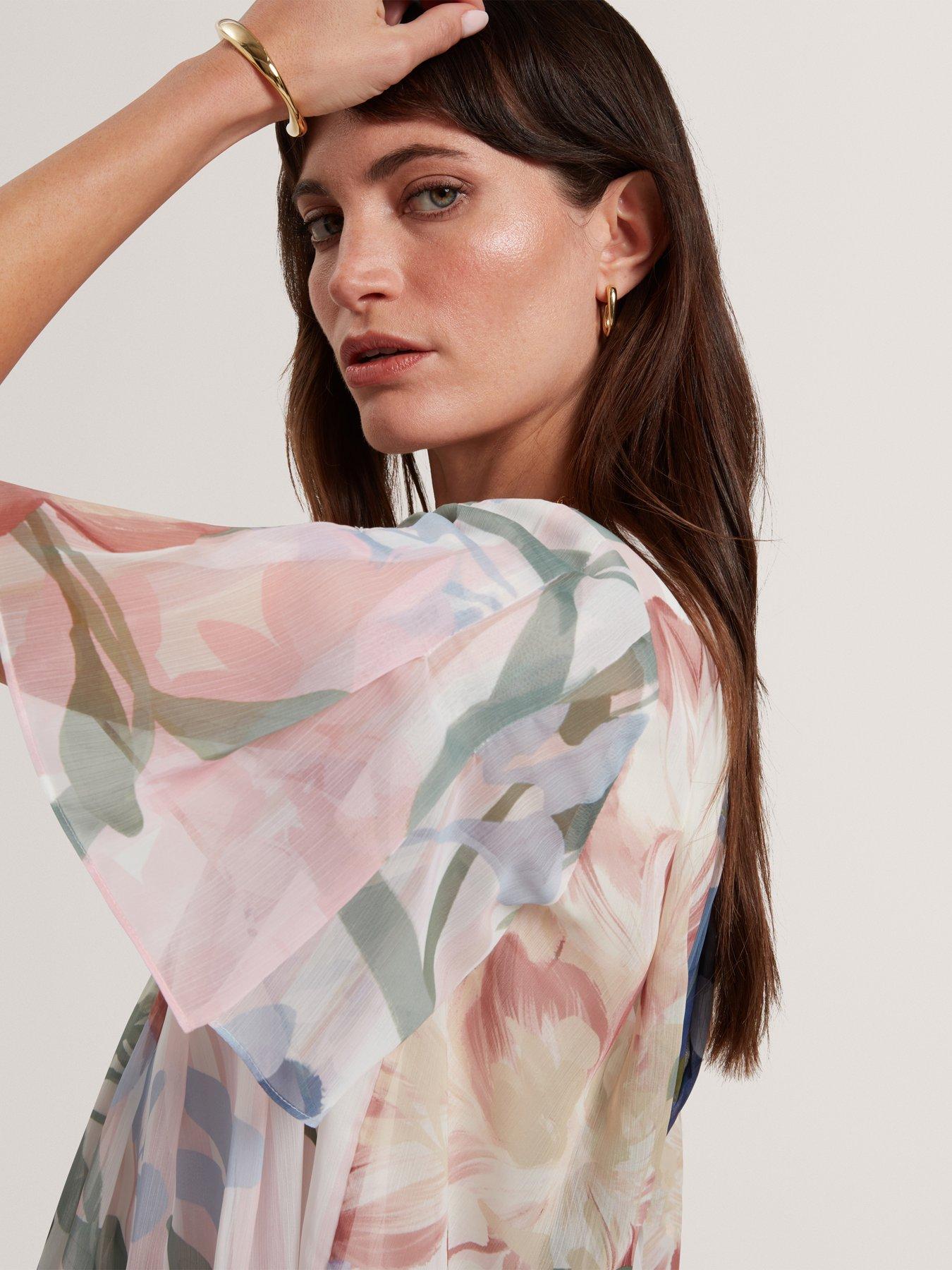 ted-baker-pleated-angel-sleeve-printed-top-pinkoutfit