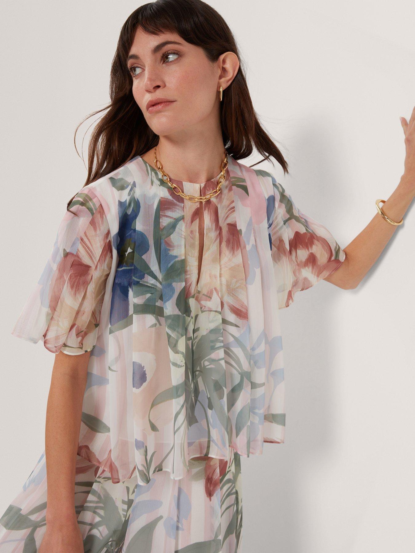 ted-baker-pleated-angel-sleeve-printed-top-pinkdetail