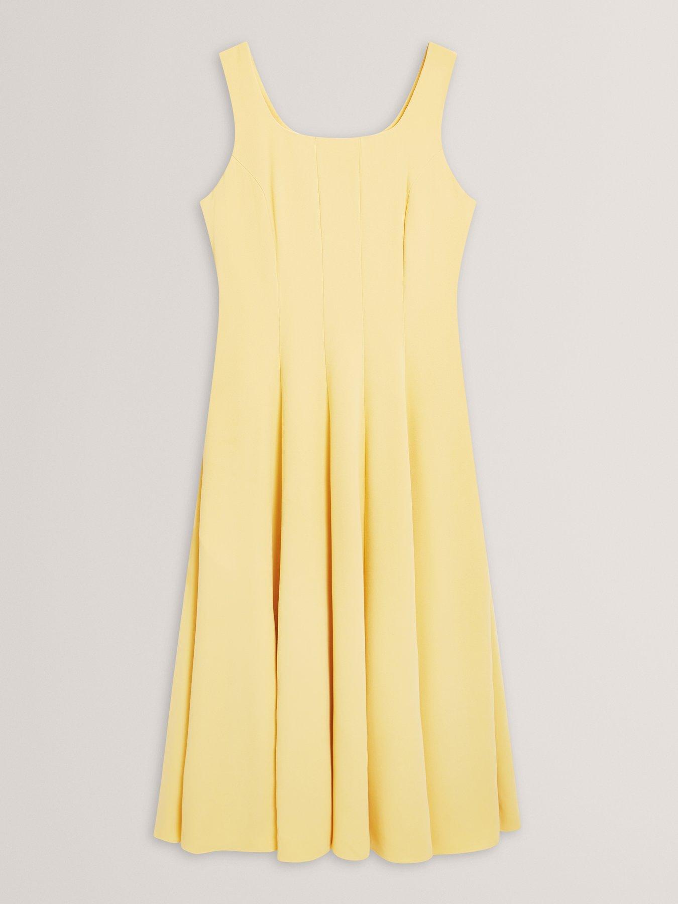 Image 7 of 7 of Ted Baker Panelled Midi Dress - Yellow