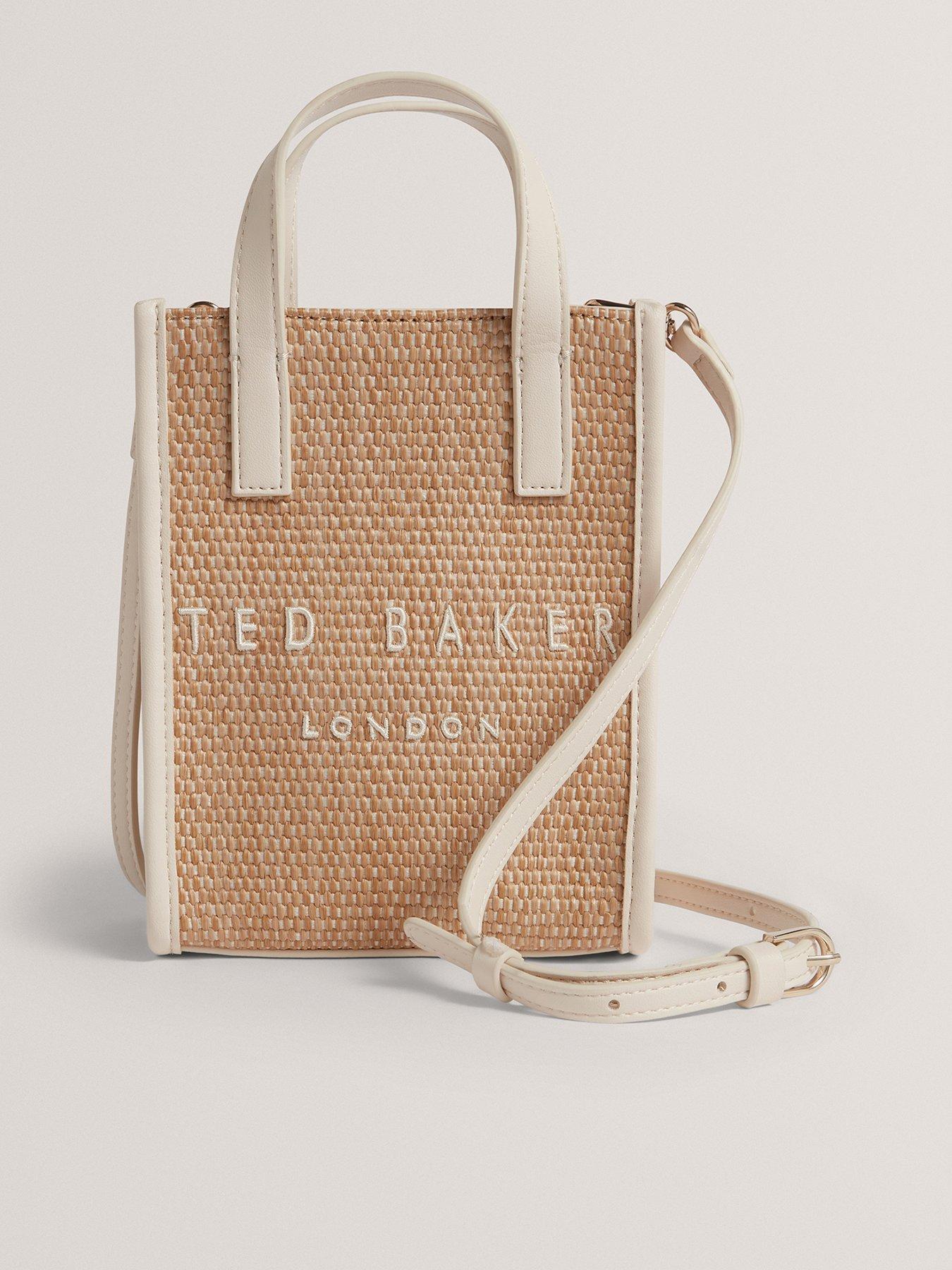 Ted Baker Faux Raffia Mini Icon Bag - Cream