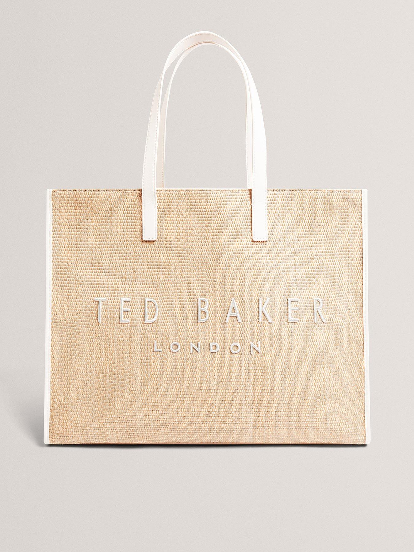 Ted Baker Faux Raffia Large Icon Bag - Cream