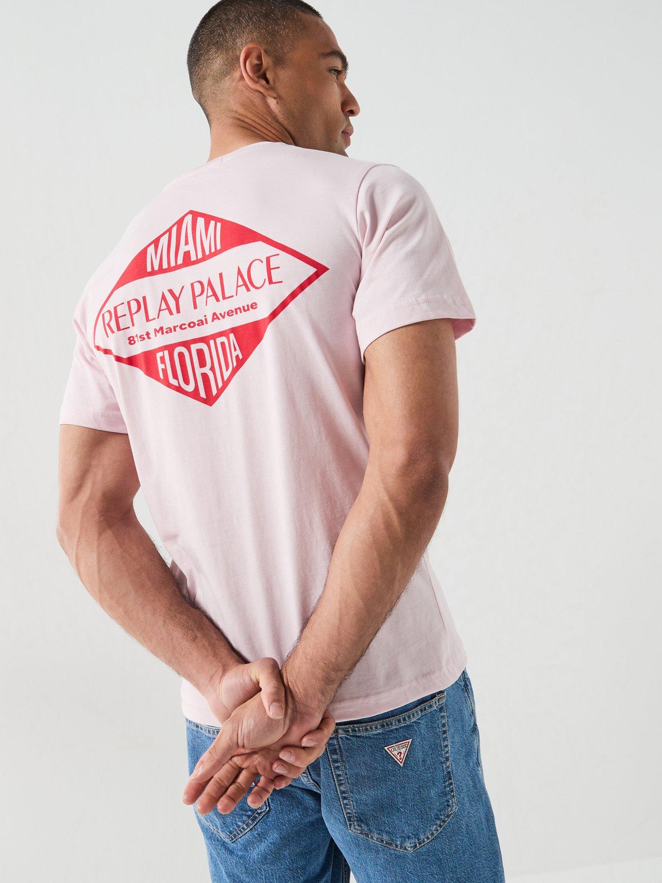 Replay Miami Palace Back Graphic T-Shirt - Pink