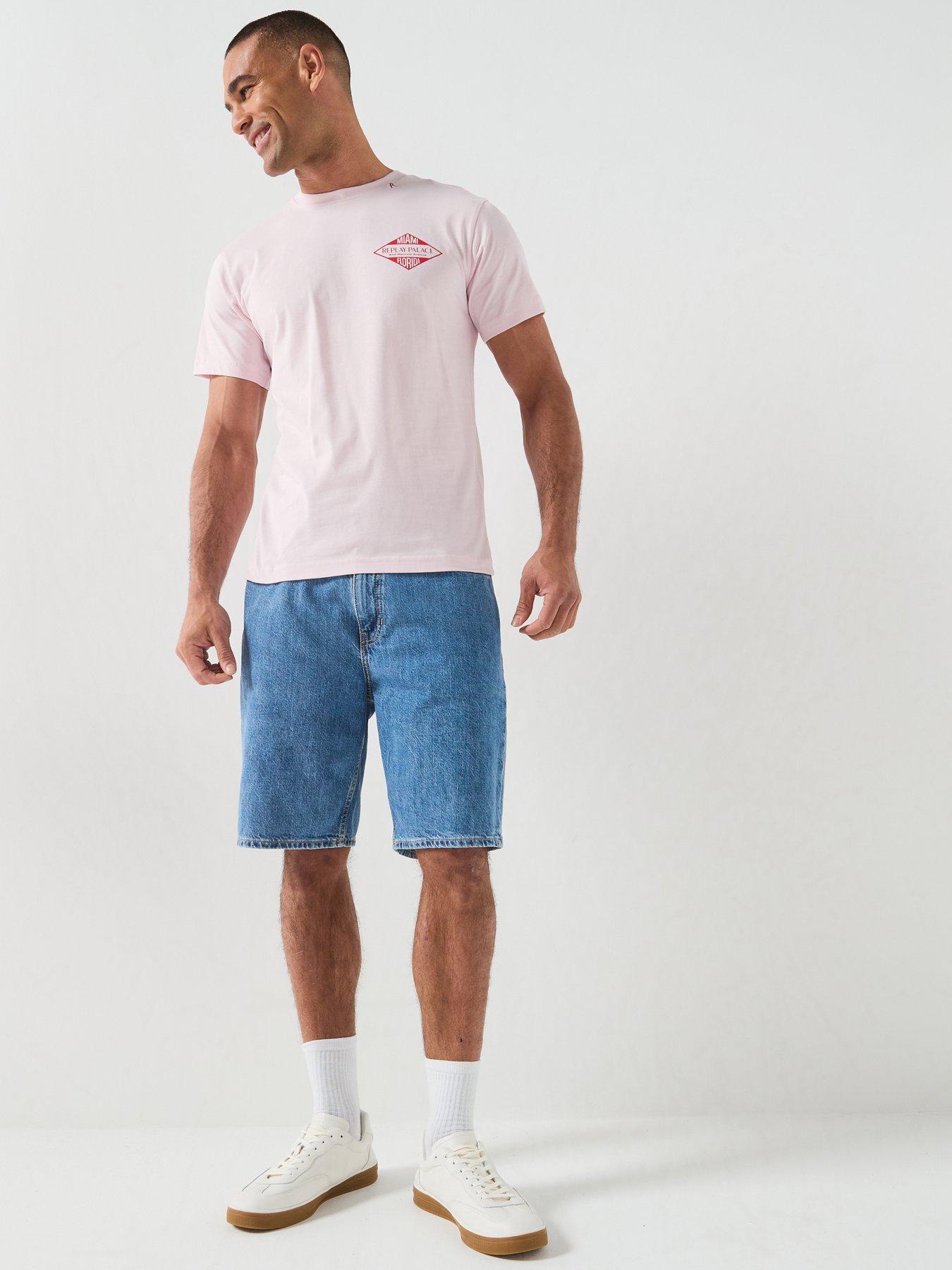 Image 3 of 6 of Replay Miami Palace Back Graphic T-Shirt - Pink