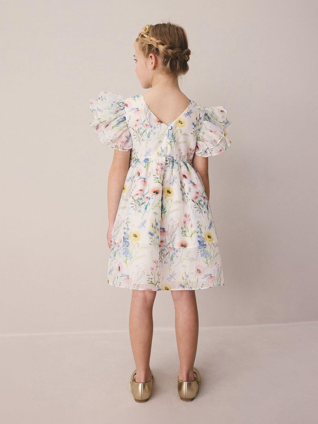 Image 3 of 5 of Laura Ashley Younger Girls Petal Frill Occasion Dress - Multi