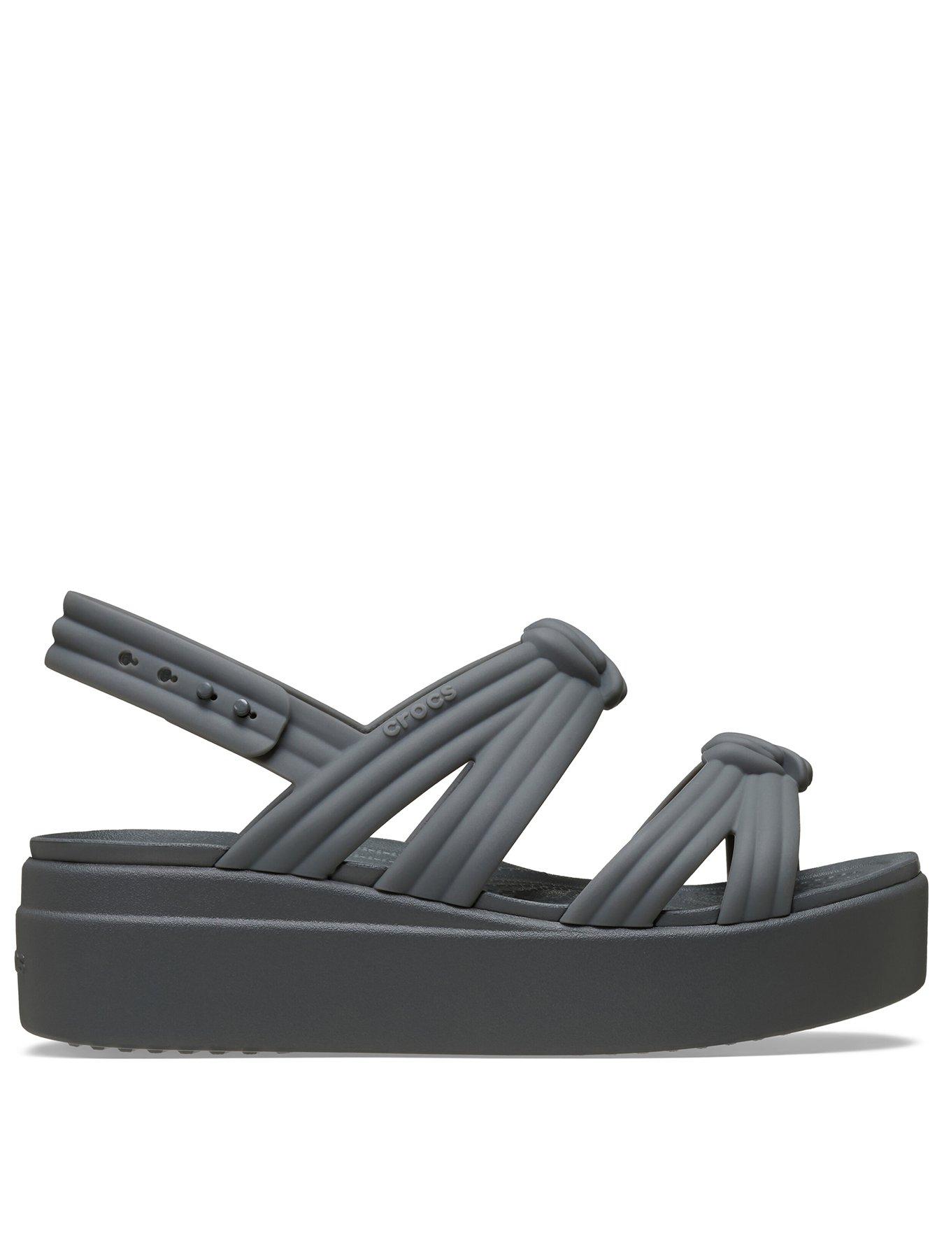 Crocs Brooklyn Knot Low Wedge Sandal - Carbon