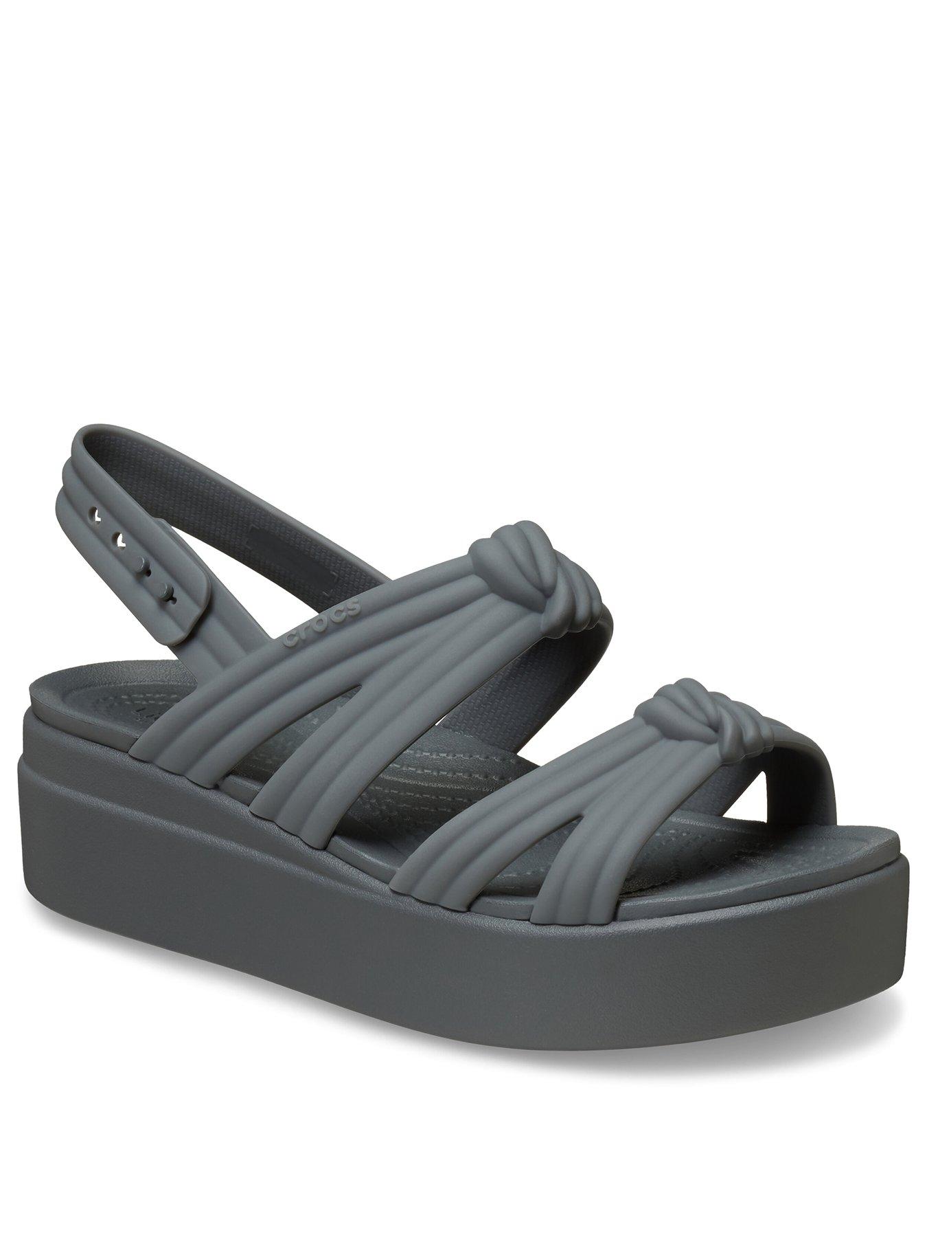 Image 2 of 6 of Crocs Brooklyn Knot Low Wedge Sandal - Carbon