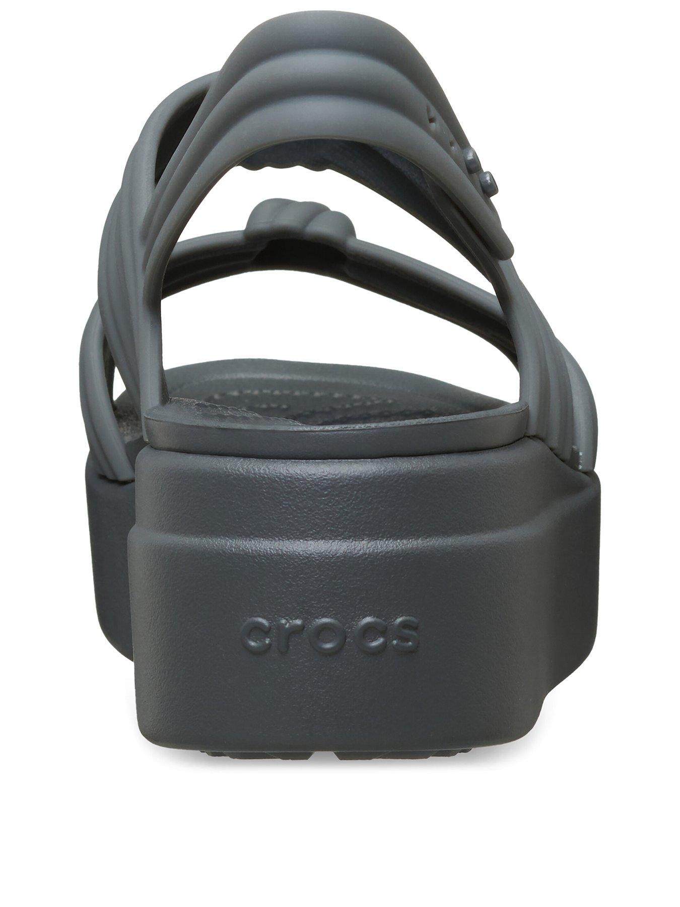 Image 3 of 6 of Crocs Brooklyn Knot Low Wedge Sandal - Carbon