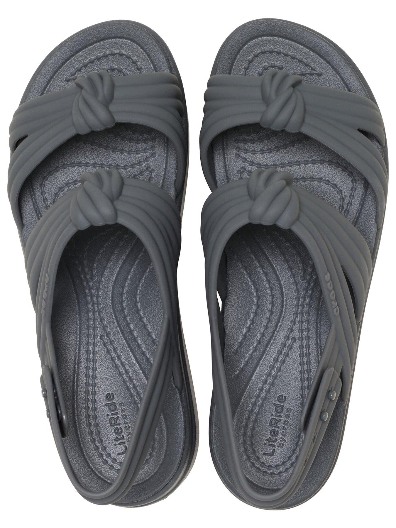 Image 4 of 6 of Crocs Brooklyn Knot Low Wedge Sandal - Carbon