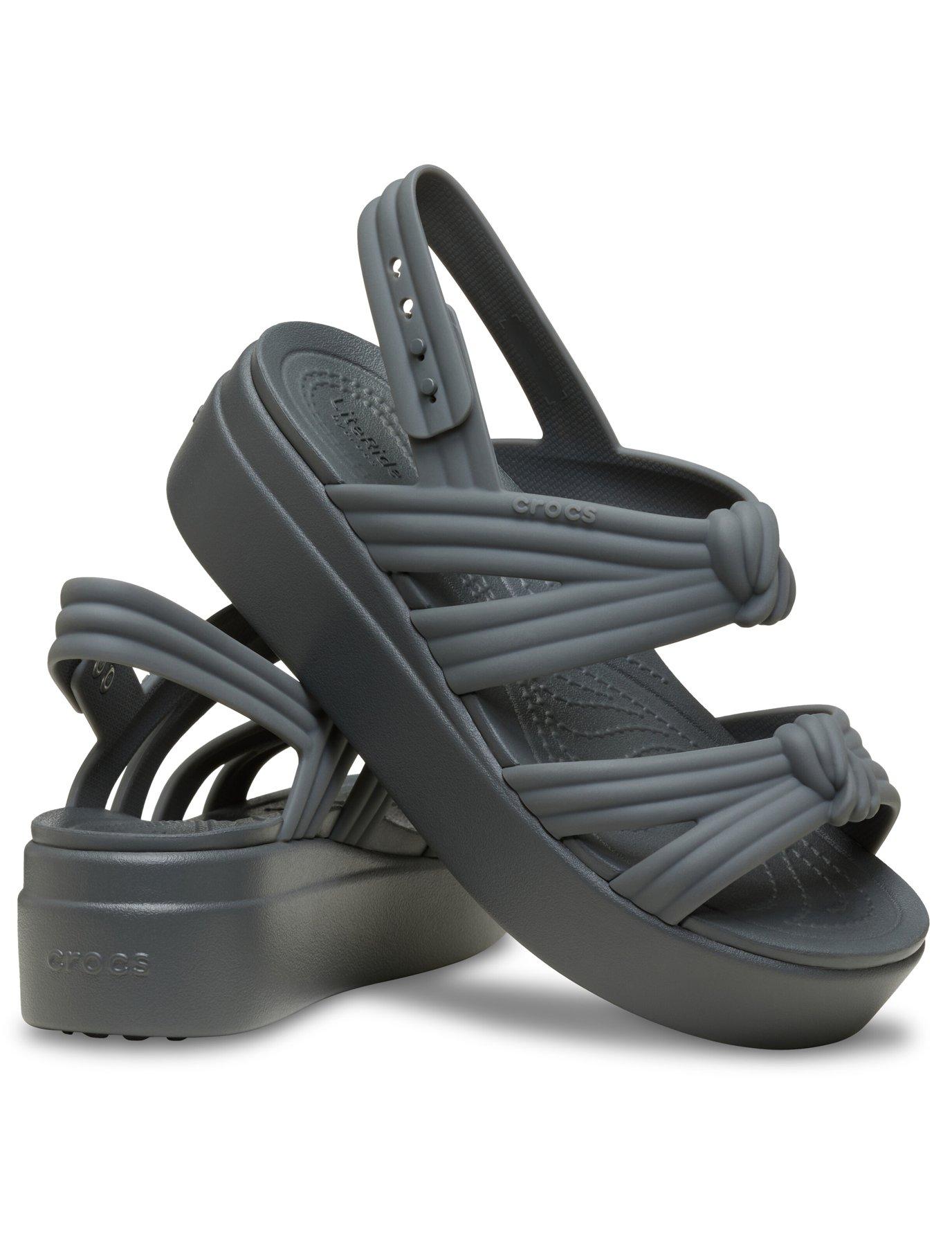 Image 6 of 6 of Crocs Brooklyn Knot Low Wedge Sandal - Carbon