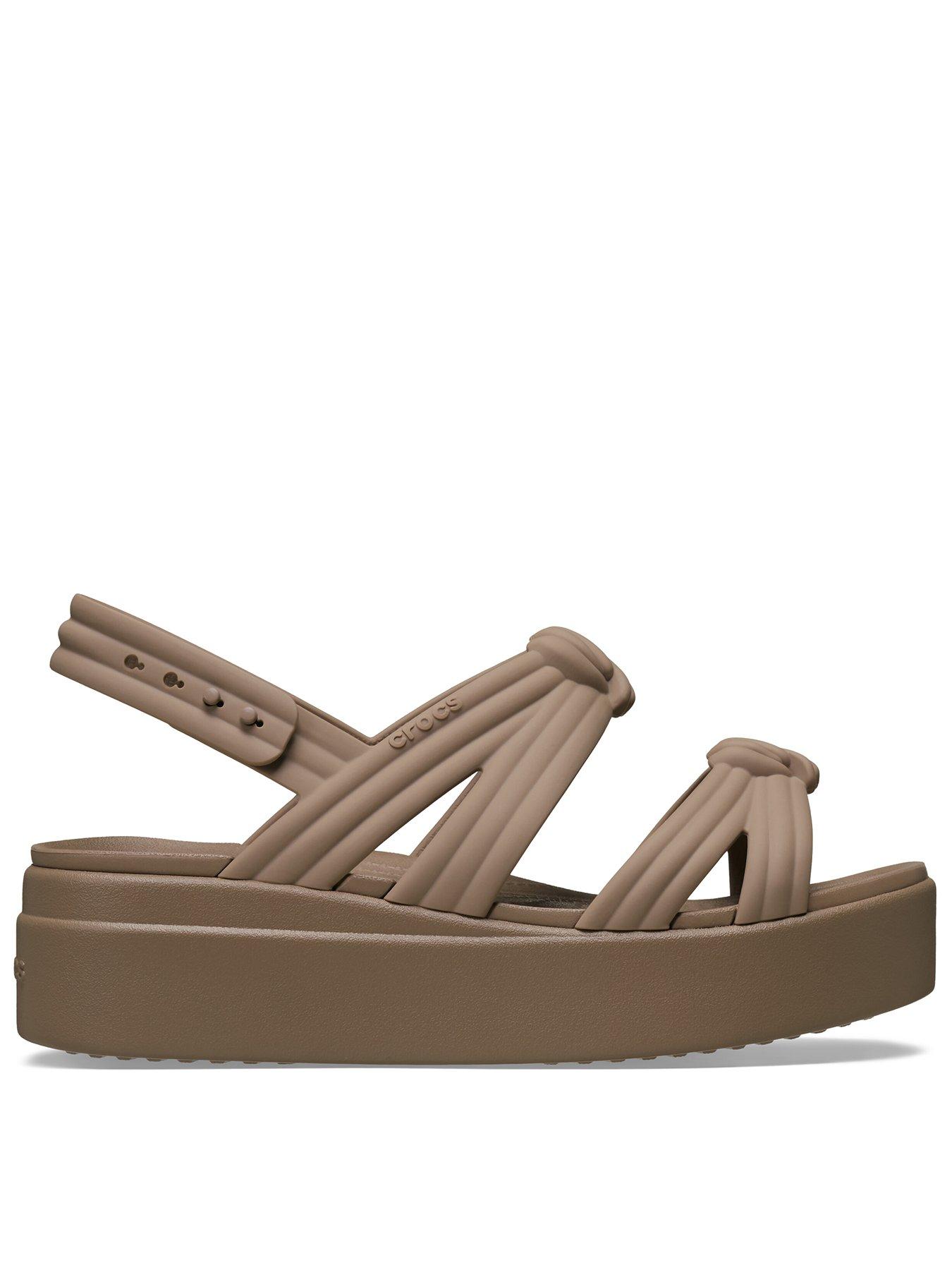Crocs Brooklyn Knot Low Wedge Sandal - Latte