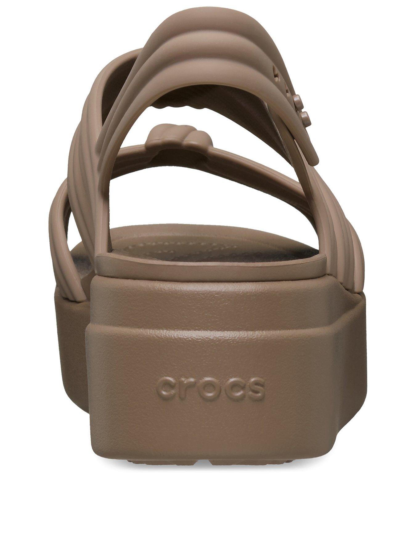 Image 3 of 6 of Crocs Brooklyn Knot Low Wedge Sandal - Latte