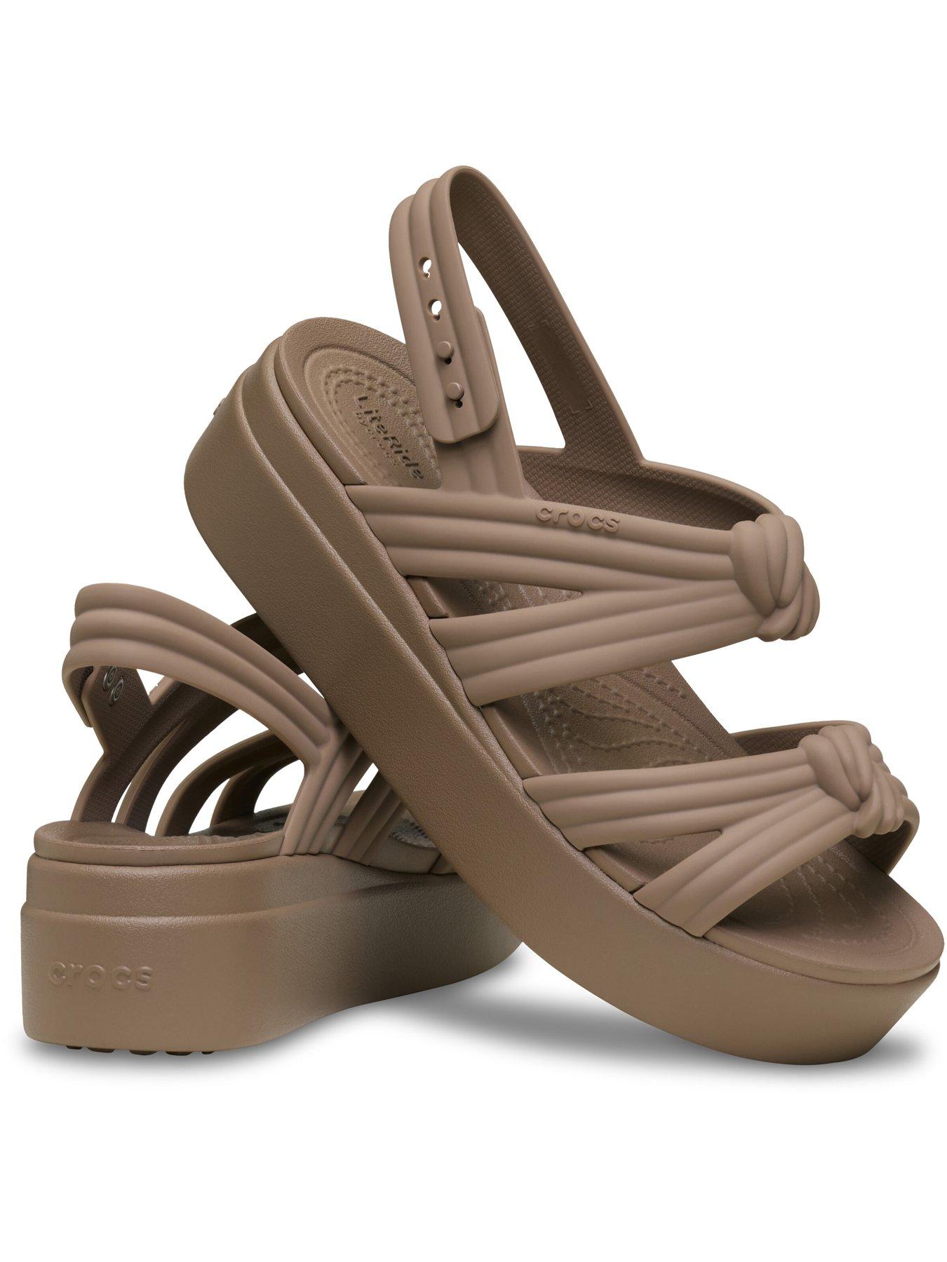 Image 6 of 6 of Crocs Brooklyn Knot Low Wedge Sandal - Latte