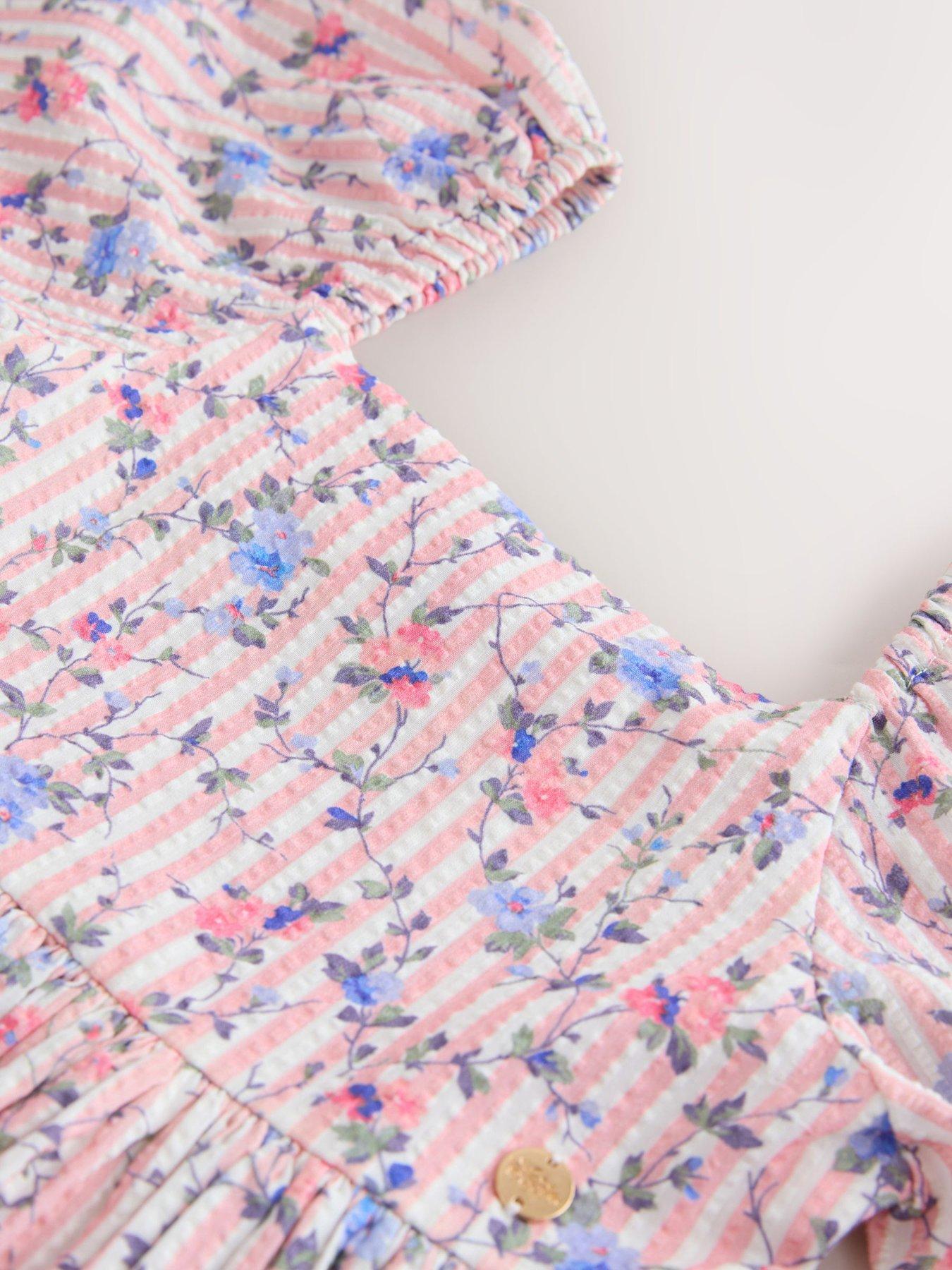 Image 6 of 7 of Laura Ashley Older Girls Stripe Floral Dress - Multi