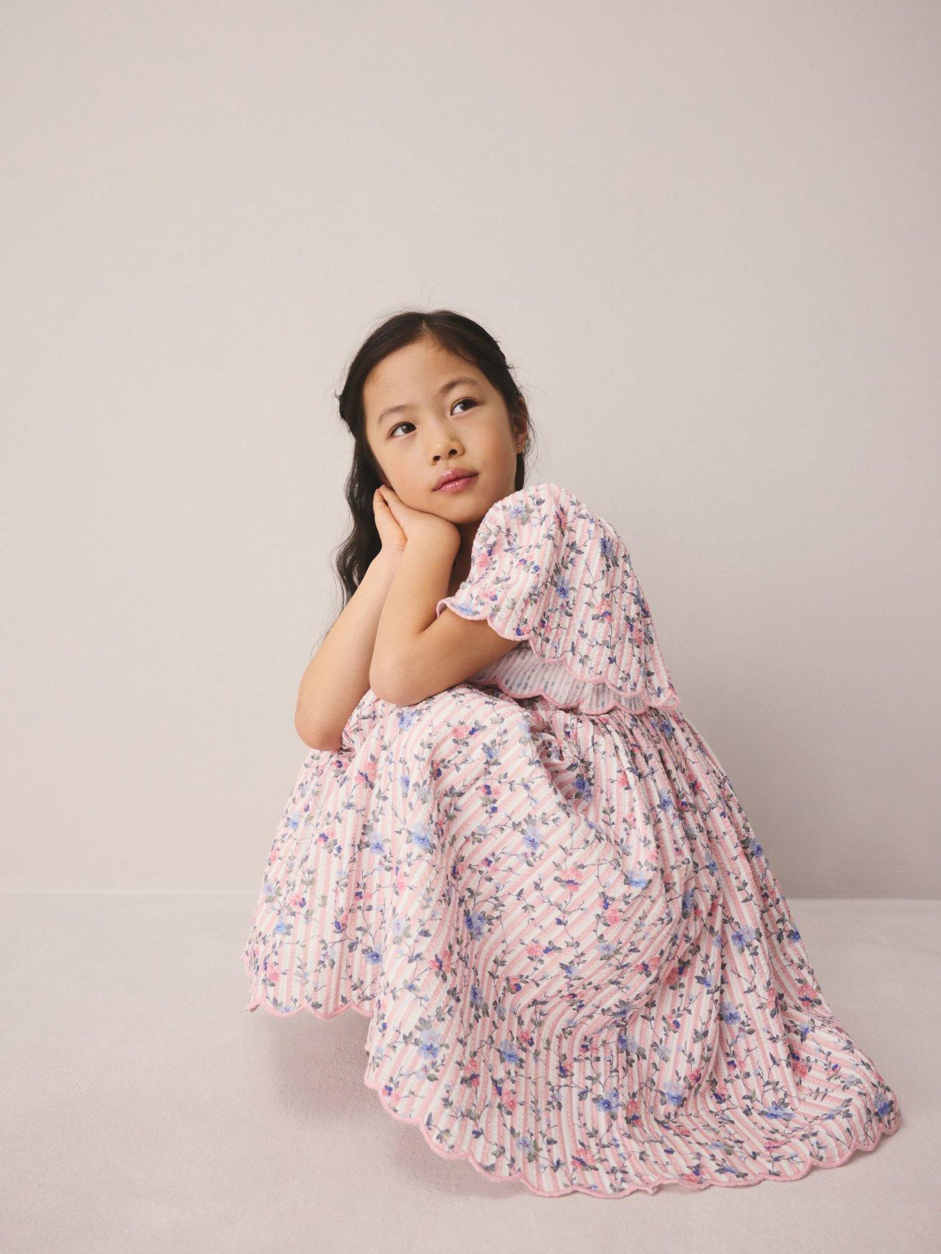Image 7 of 7 of Laura Ashley Older Girls Stripe Floral Dress - Multi