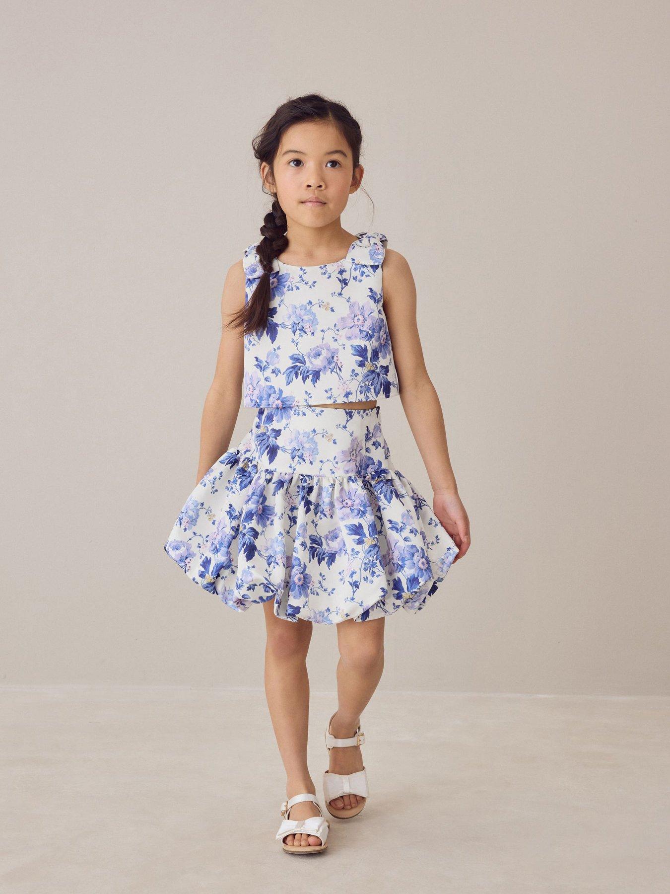 Laura Ashley Younger Girls Peony Garden Top And Skirt Set - White