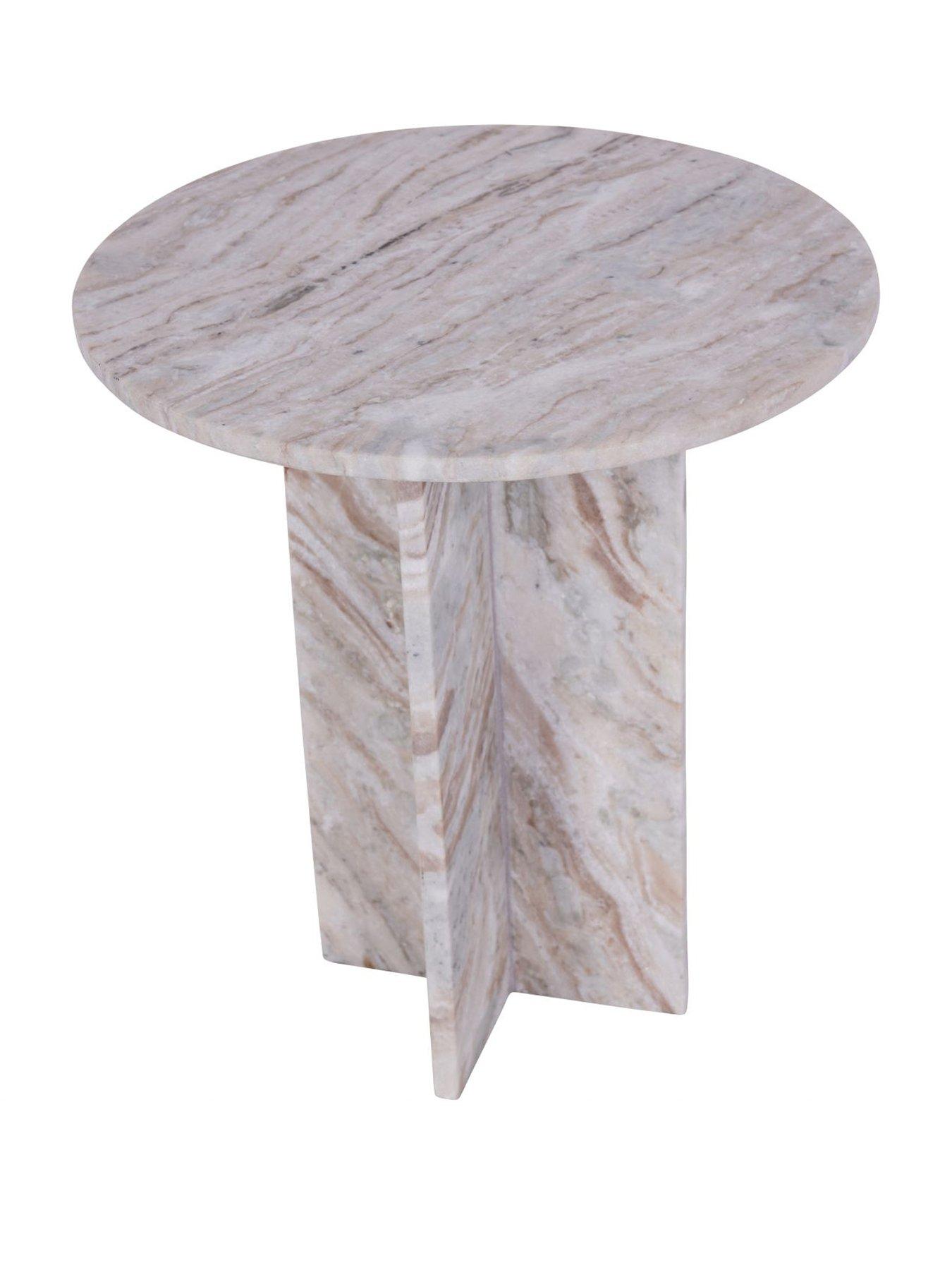 Image 2 of 5 of Libra Interiors Cavallo Fantasy Brown Marble Side Table