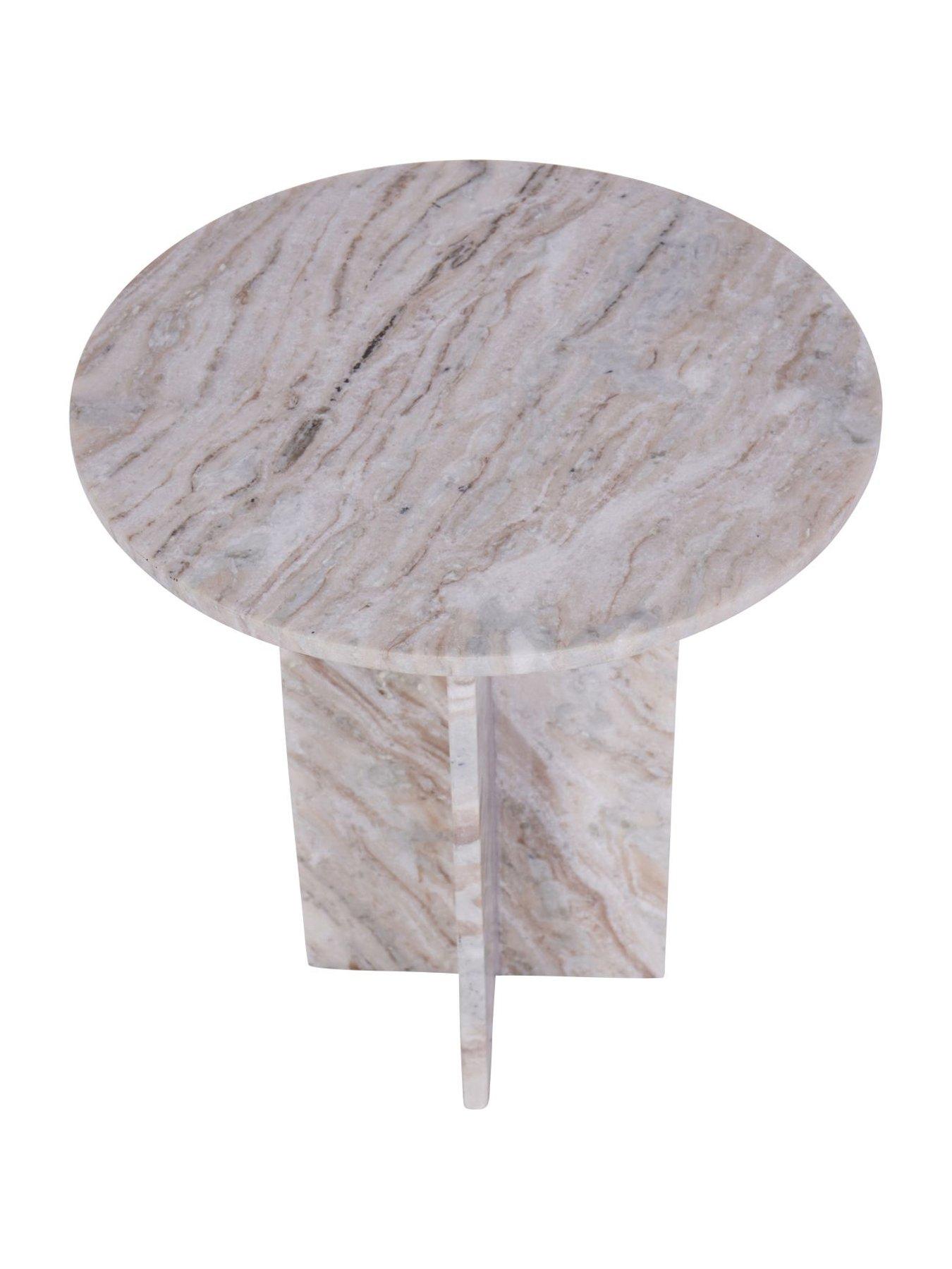 Image 3 of 5 of Libra Interiors Cavallo Fantasy Brown Marble Side Table