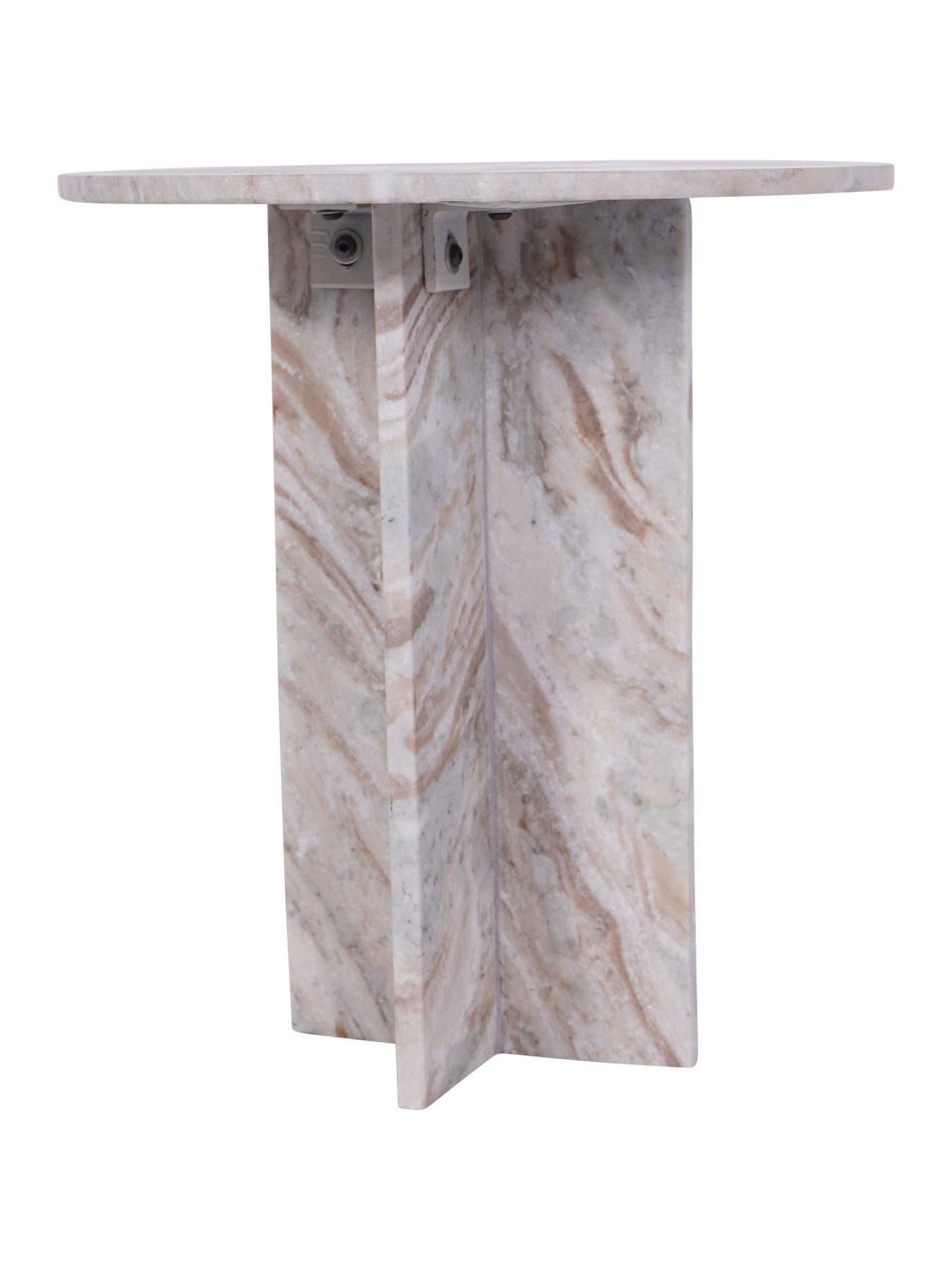 Image 4 of 5 of Libra Interiors Cavallo Fantasy Brown Marble Side Table