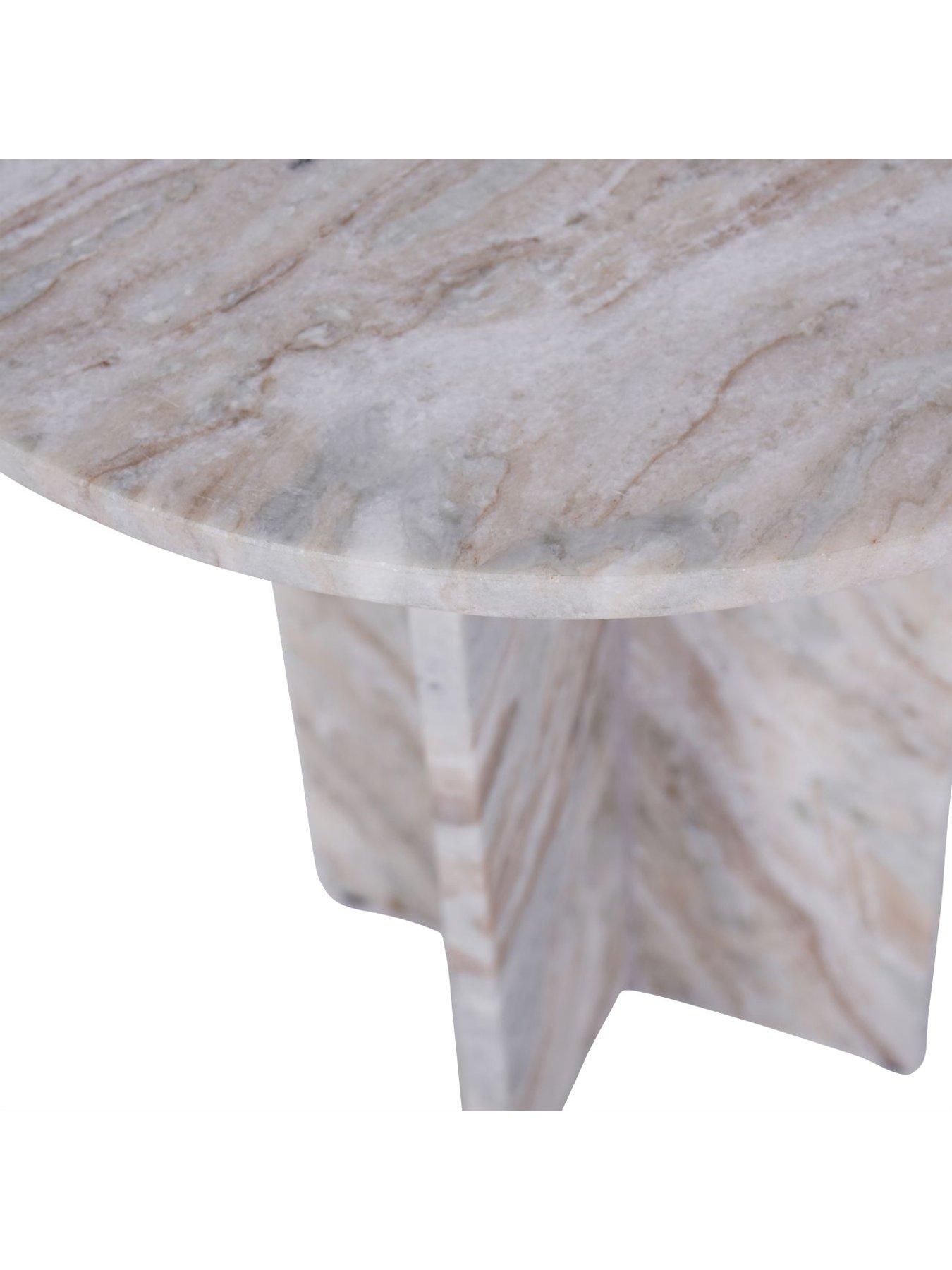 Image 5 of 5 of Libra Interiors Cavallo Fantasy Brown Marble Side Table