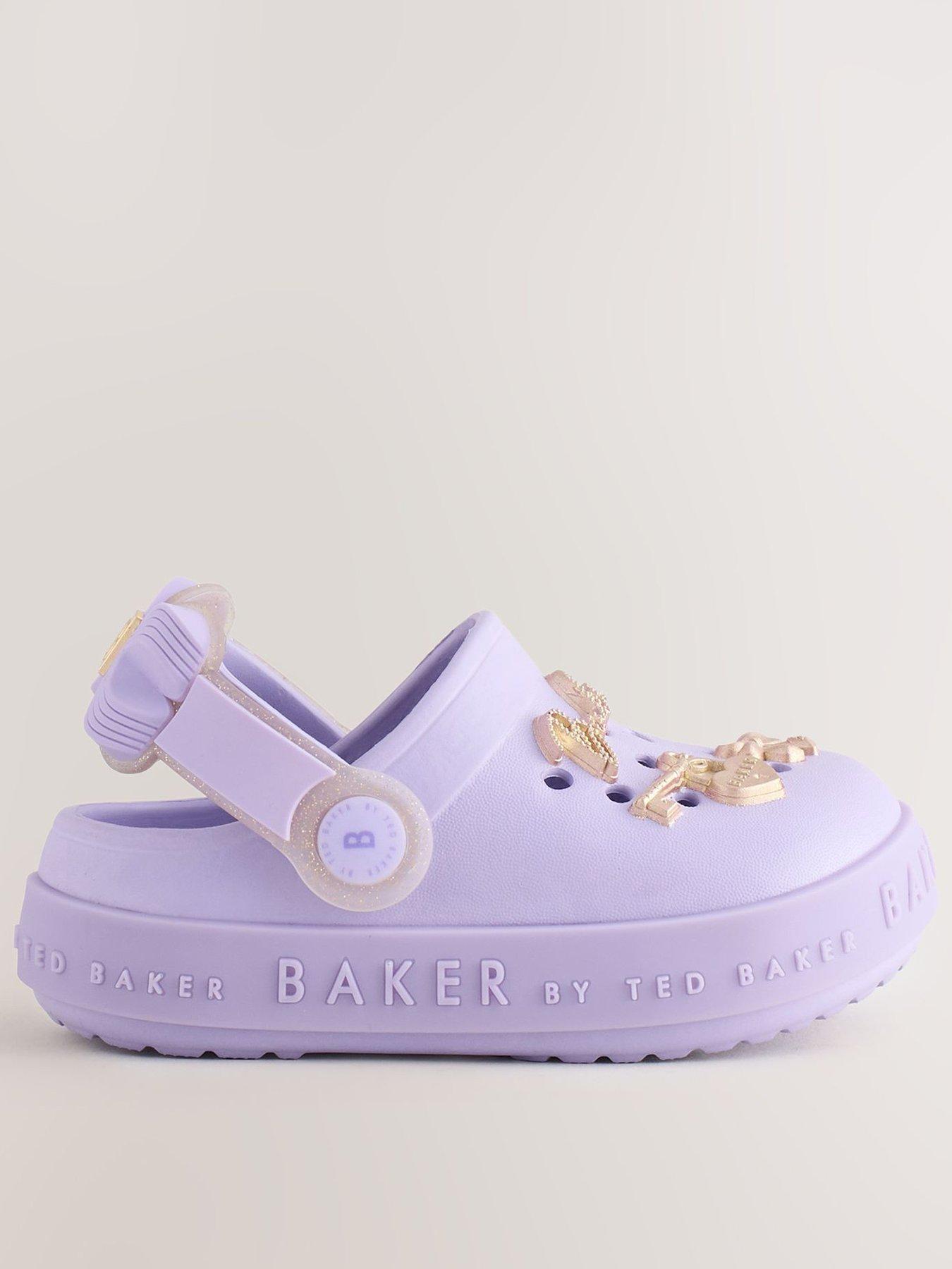 Ted Baker Younger Girls Bow Charm Clog Shoes - Purple