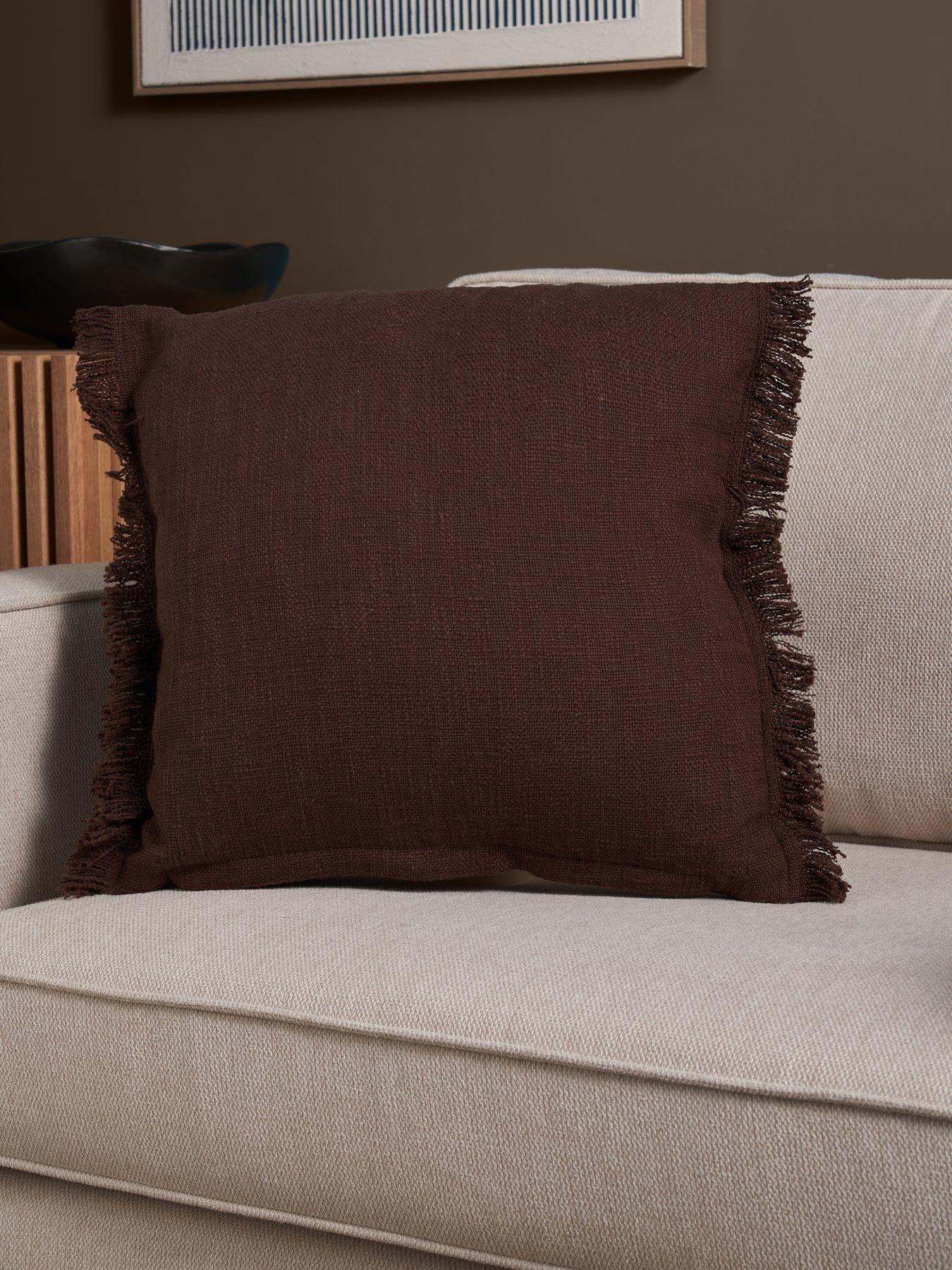 The Very Collection Zen Textured Cushion With Fringe