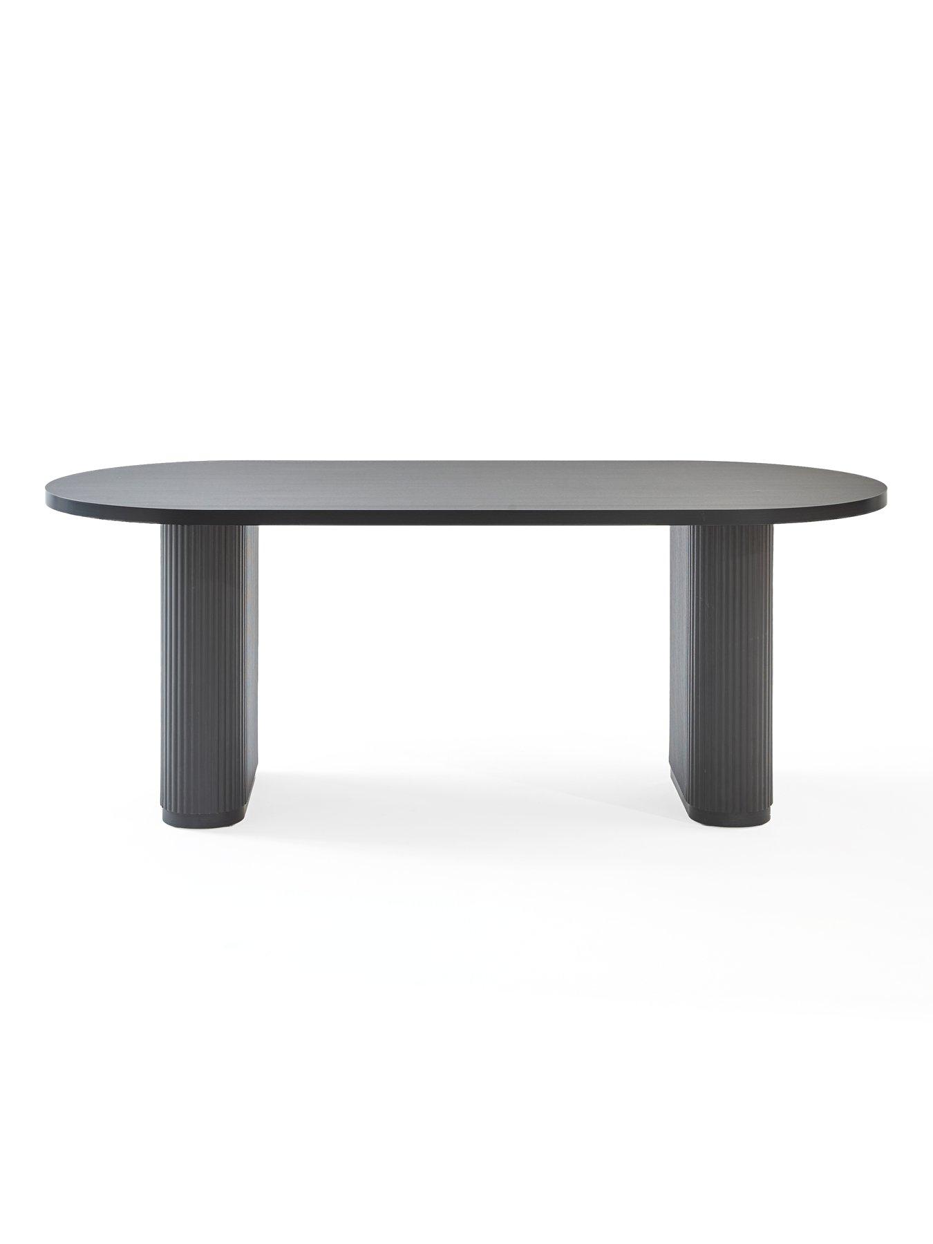 Image 3 of 7 of The Very Collection Carina Black 200cm Oval Dining Table And 4 Nell Taupe Chairs - FSC&reg; Certified