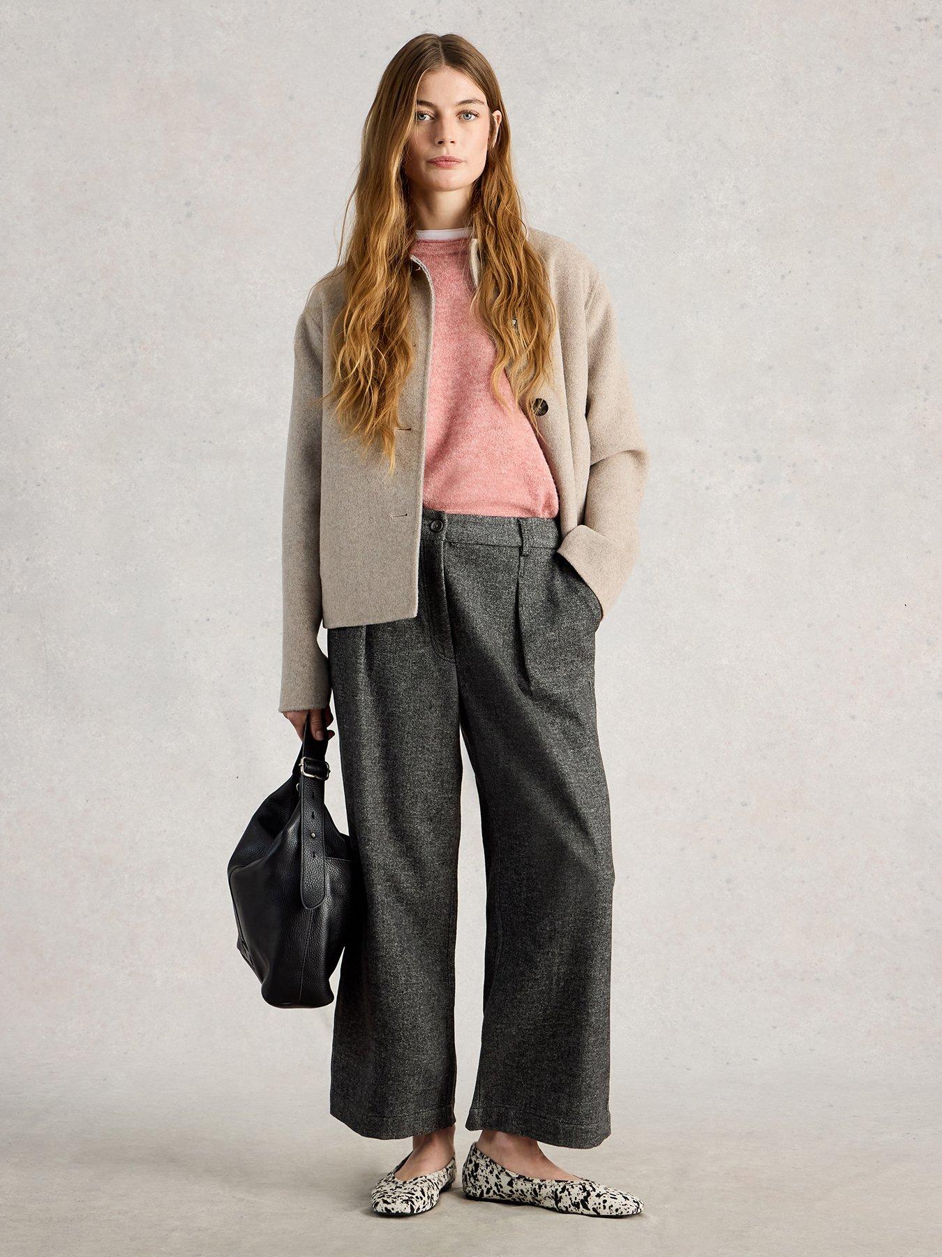 Image 3 of 7 of White Stuff Belle Tweedy Wide Leg Crop