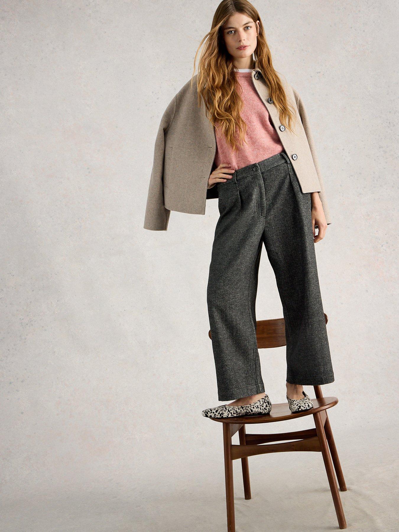 Image 4 of 7 of White Stuff Belle Tweedy Wide Leg Crop