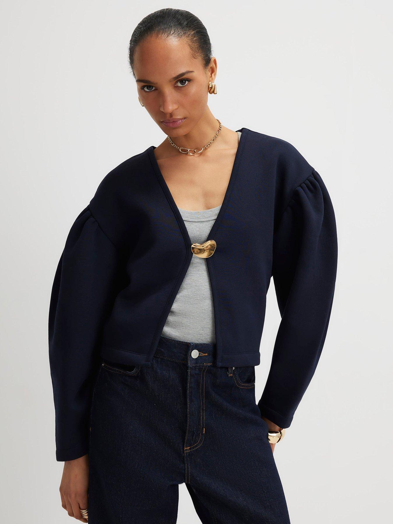 river-island-long-sleeve-button-detail-cardigan-bluefront