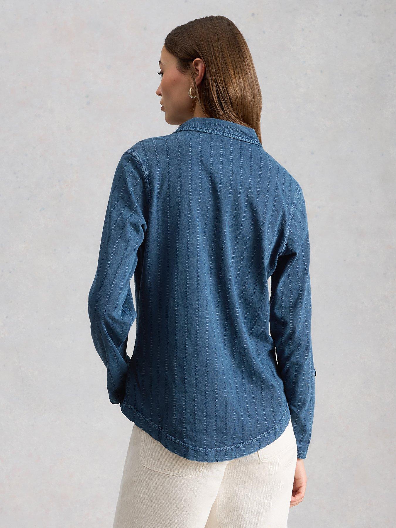 Image 2 of 6 of White Stuff Annie Indigo Jersey Shirt - Blue