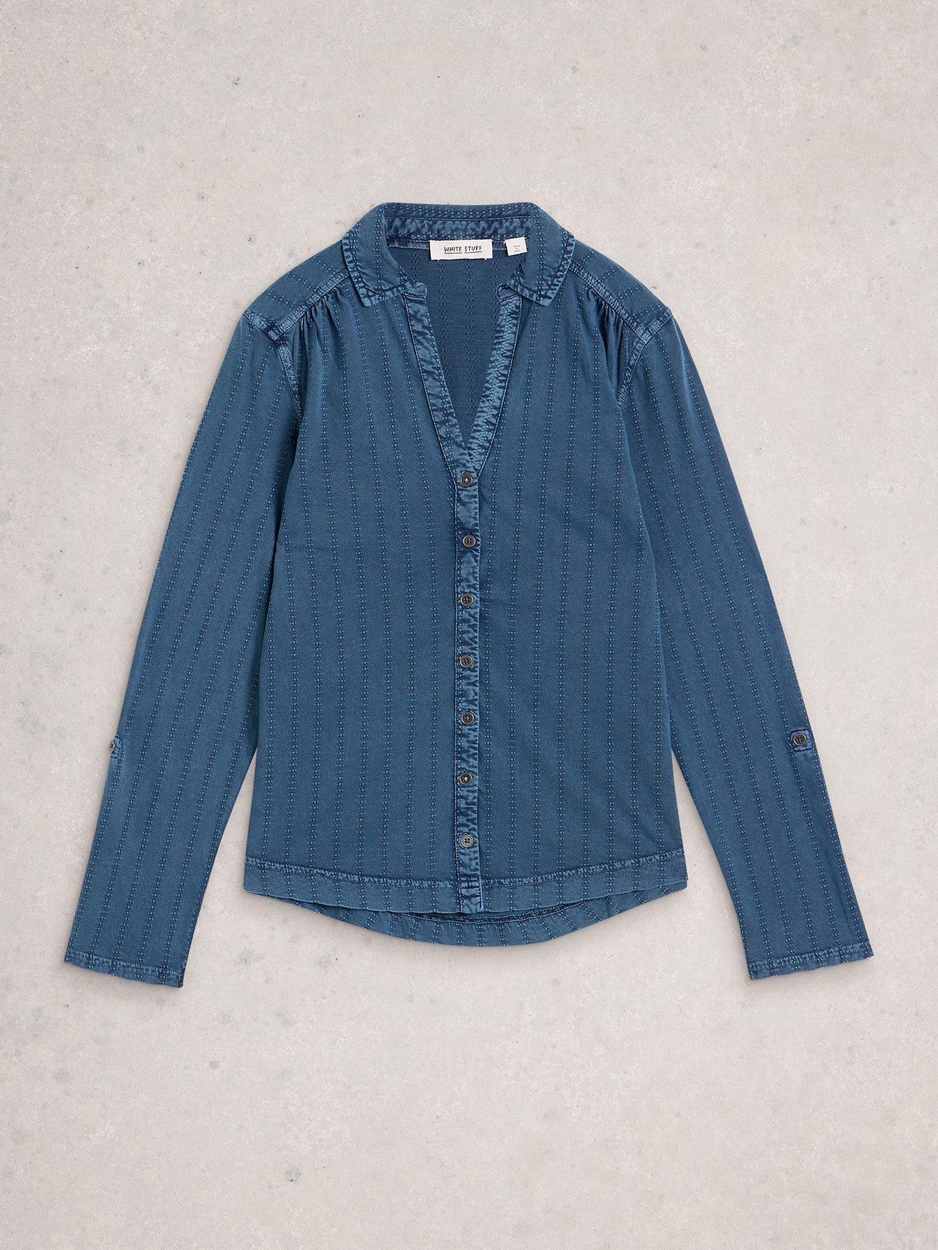 Image 5 of 6 of White Stuff Annie Indigo Jersey Shirt - Blue