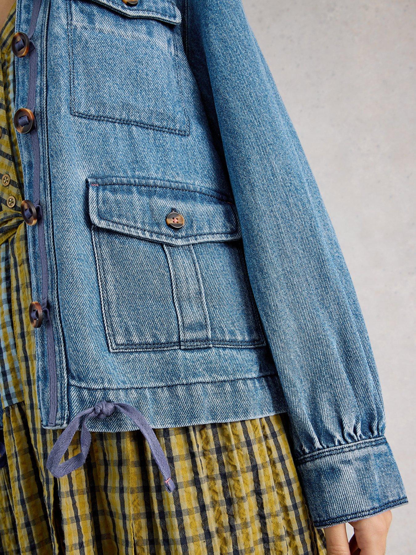 Image 4 of 6 of White Stuff Demi Utility Denim Jacket - Blue