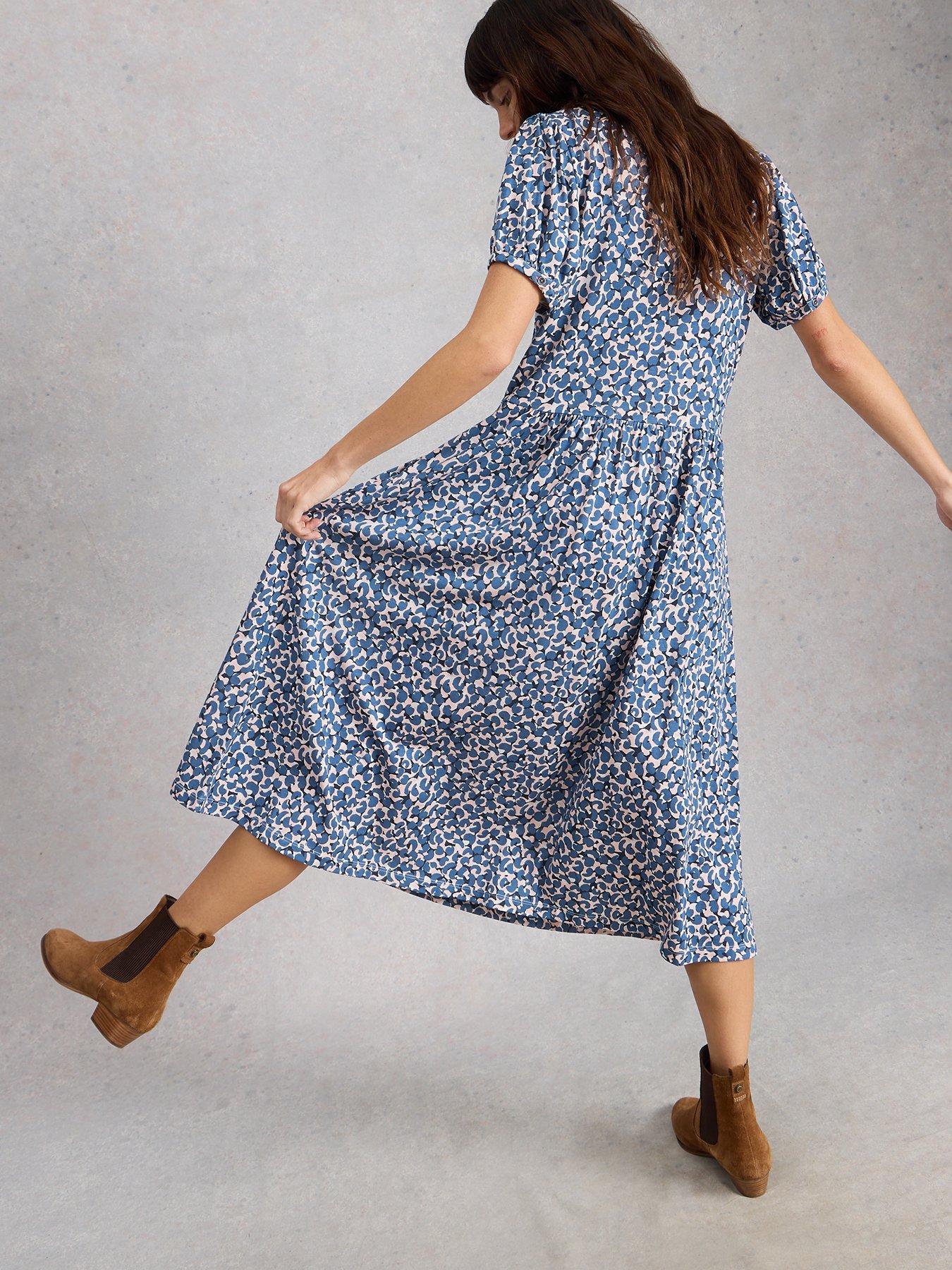 Image 2 of 6 of White Stuff Leah Jersey Dress - Blue