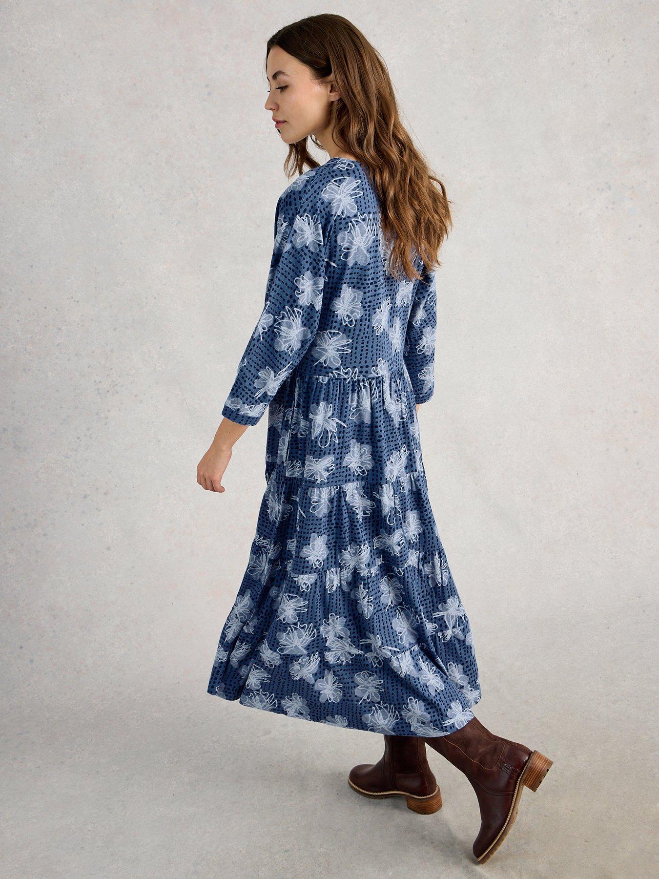 Image 2 of 6 of White Stuff Tabitha Jersey Dress - Blue