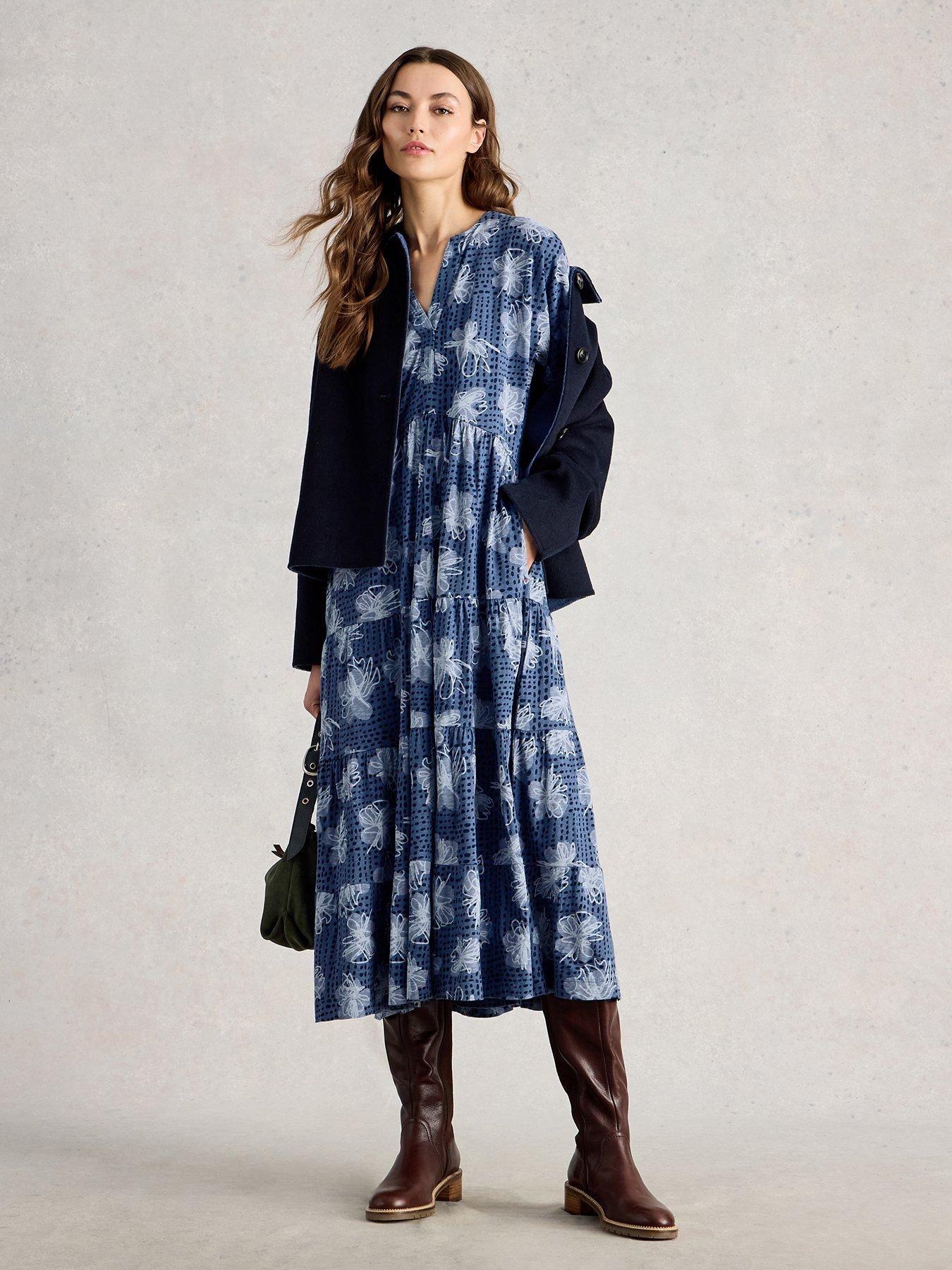 Image 3 of 6 of White Stuff Tabitha Jersey Dress - Blue