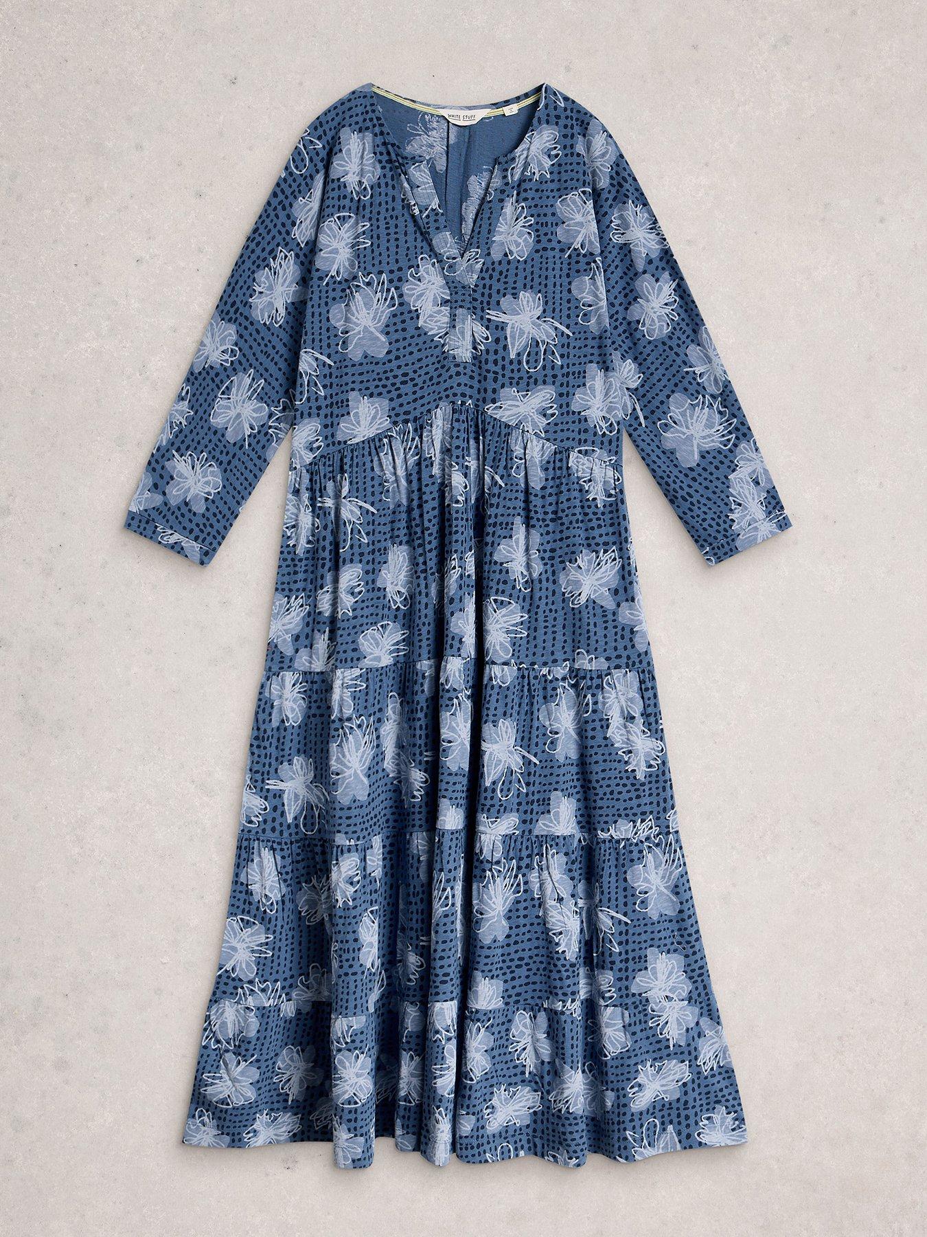 Image 5 of 6 of White Stuff Tabitha Jersey Dress - Blue