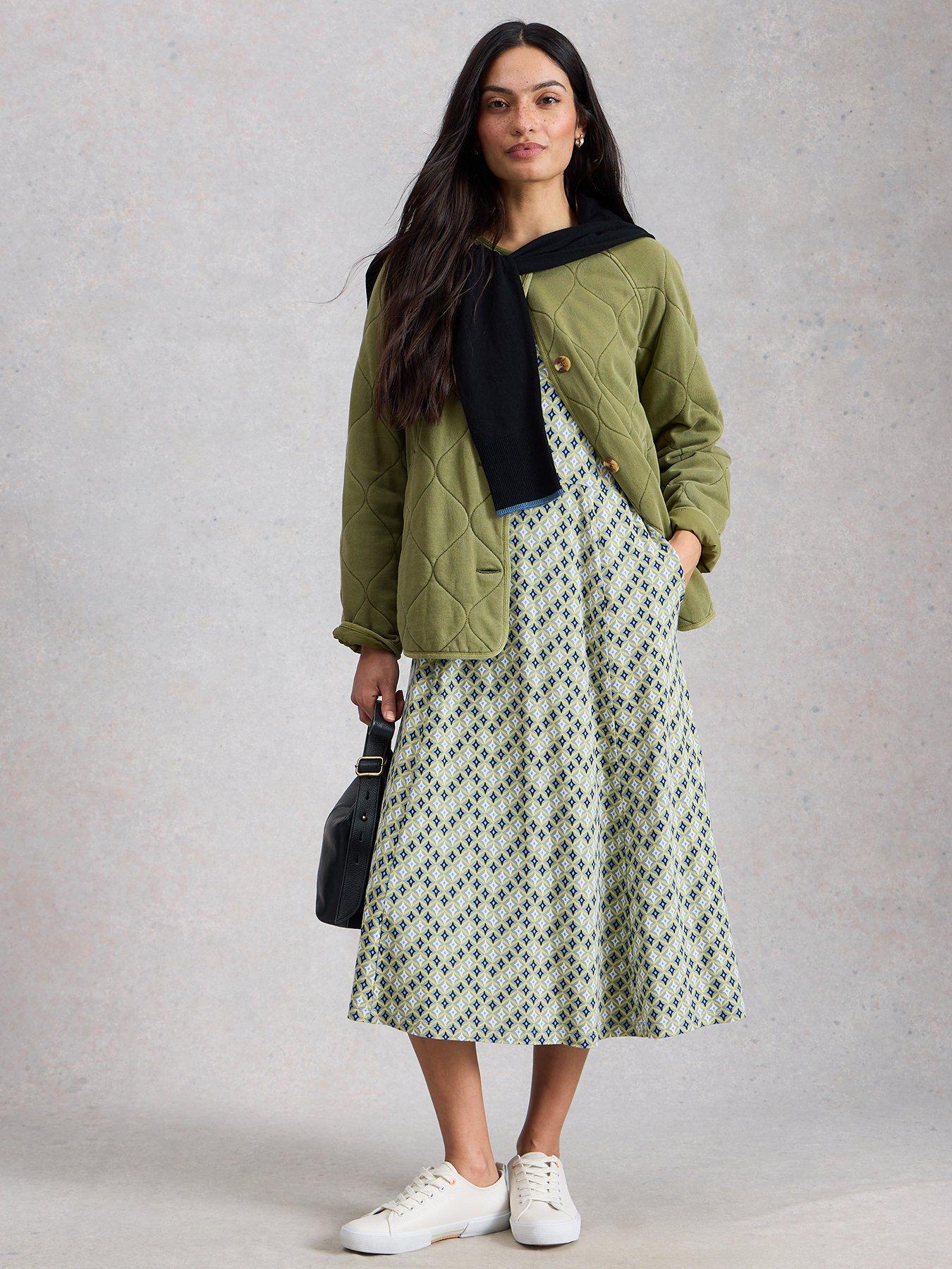 Image 3 of 6 of White Stuff Madeline Jersey Dress - Green