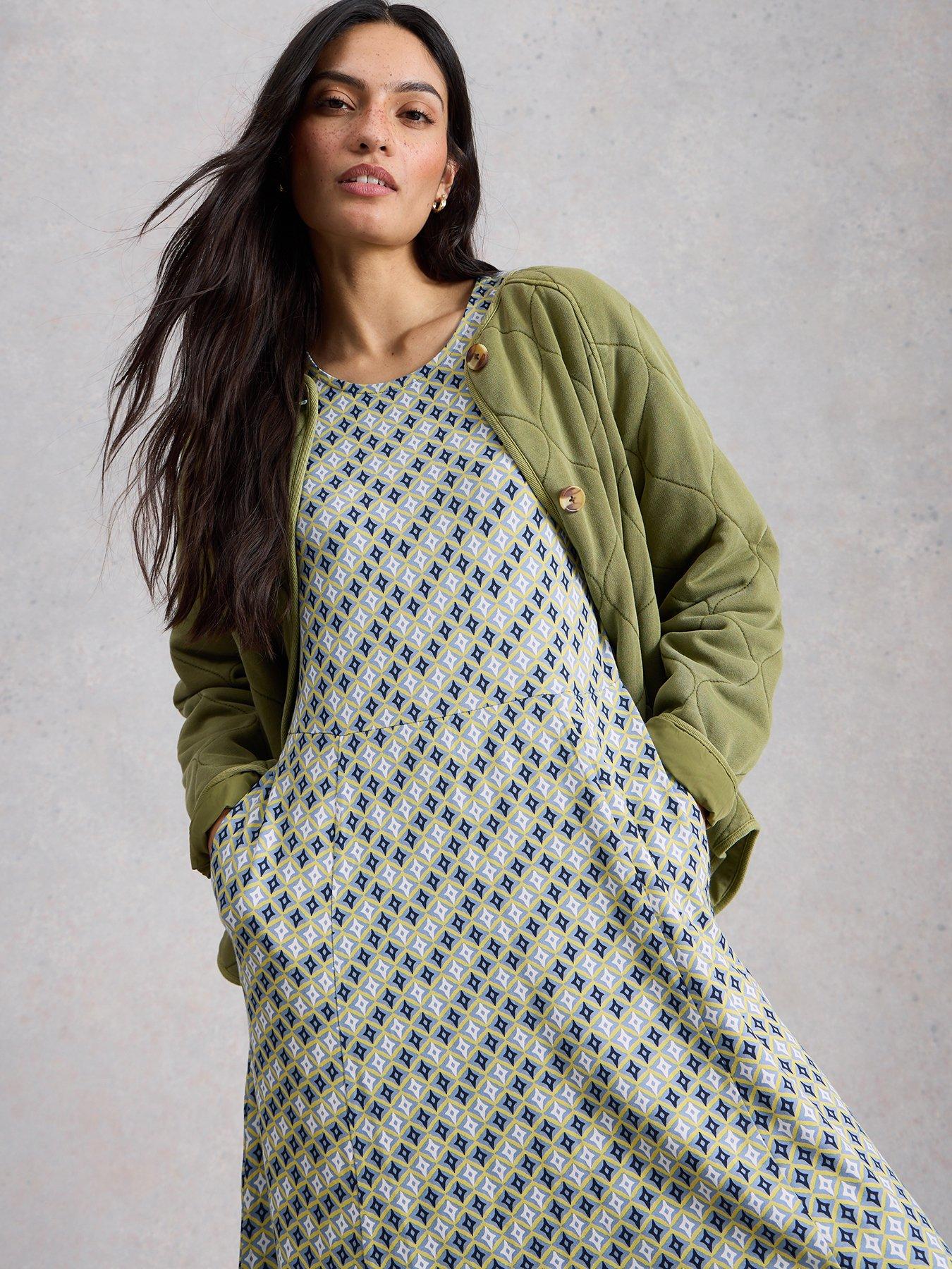 Image 4 of 6 of White Stuff Madeline Jersey Dress - Green