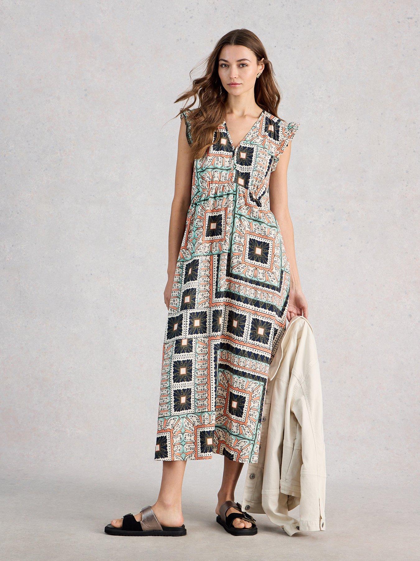 White Stuff Lorna Linen Blend Midi Dress - White