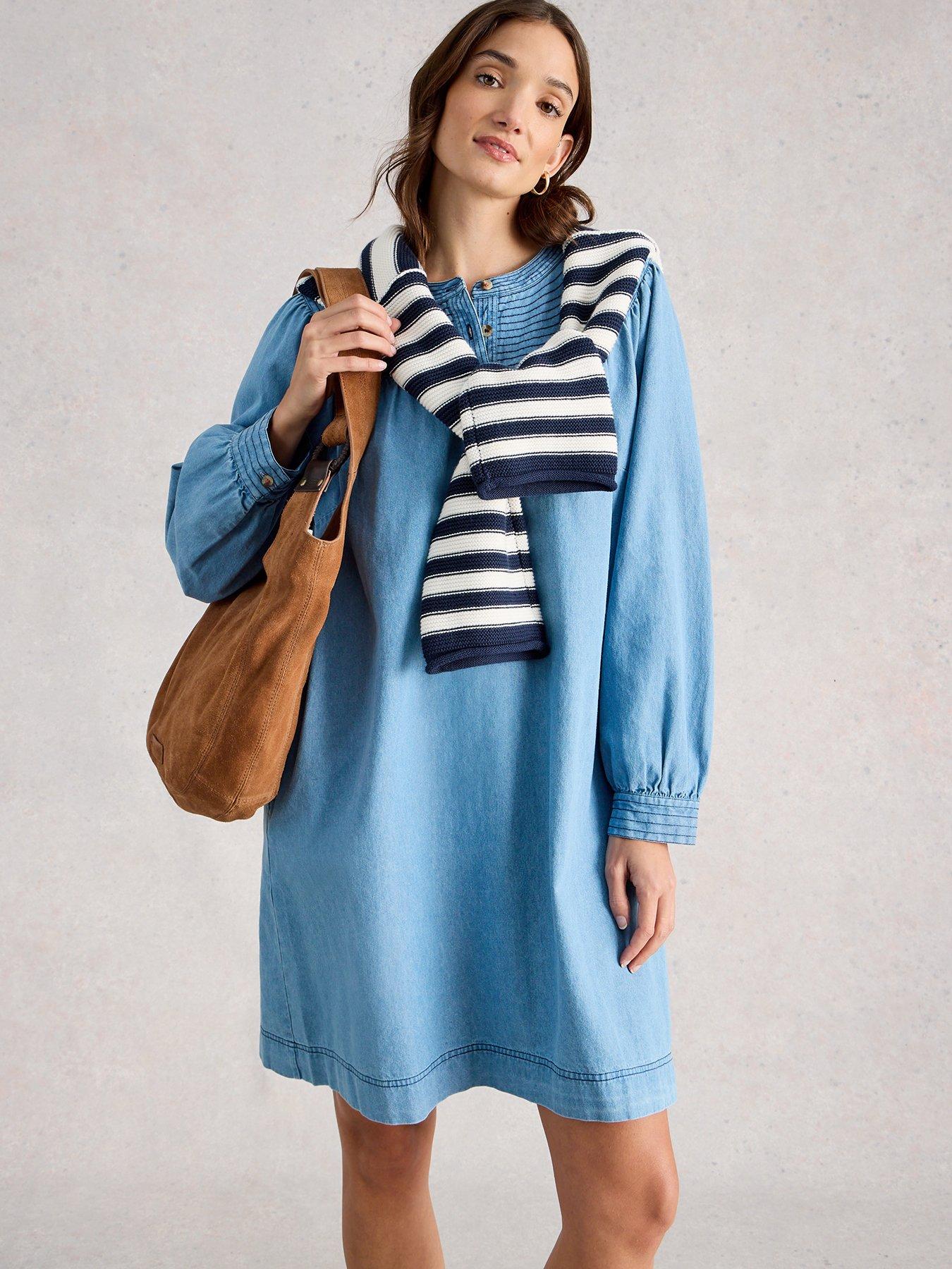 Image 3 of 6 of White Stuff Asher Denim Dress - Blue