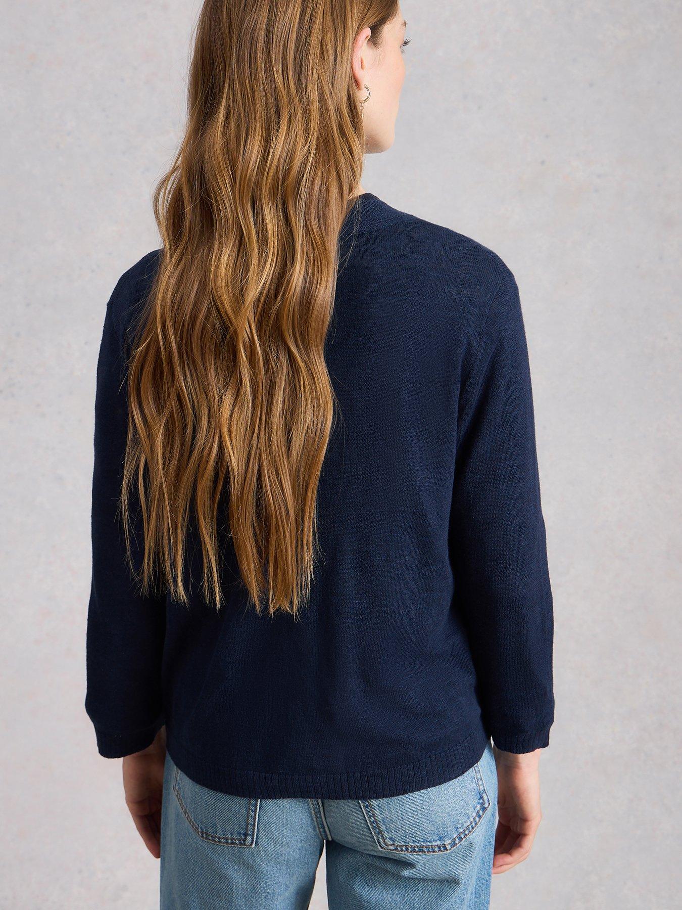 Image 2 of 6 of White Stuff Nova Linen Blend Cardigan - Navy