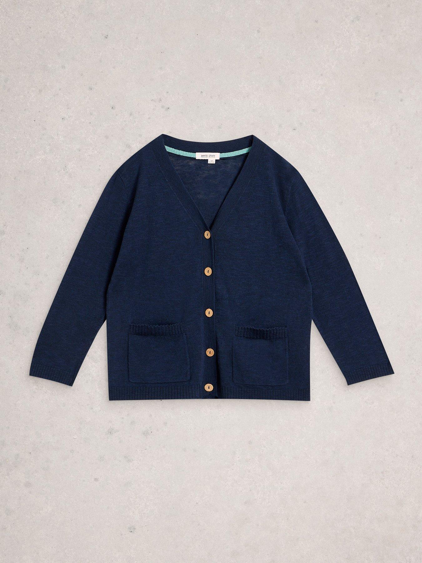 Image 5 of 6 of White Stuff Nova Linen Blend Cardigan - Navy