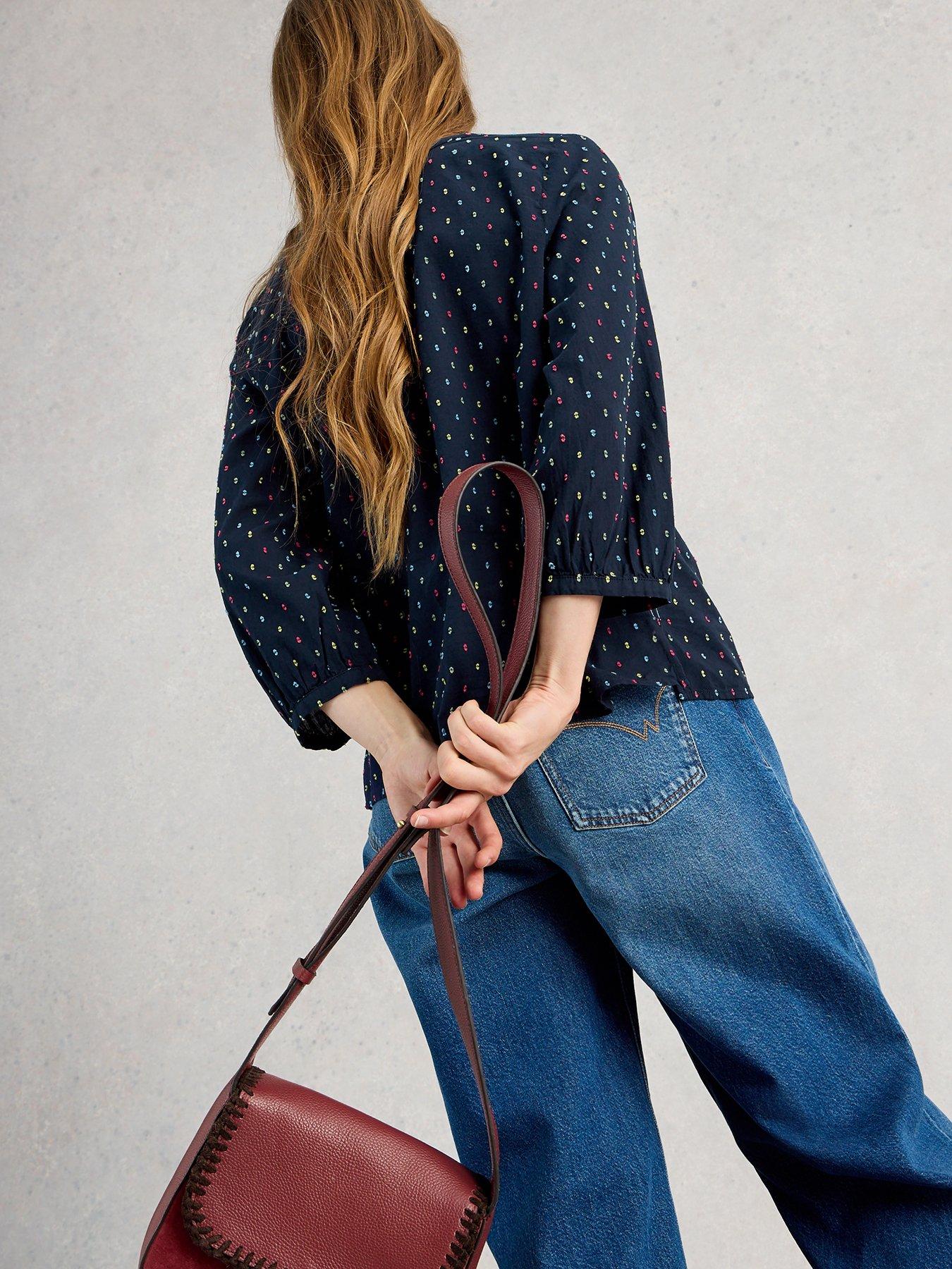 Image 2 of 6 of White Stuff Ruby Cotton Top - Navy