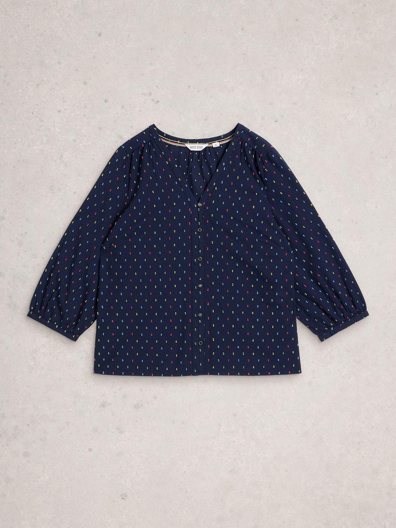 Image 5 of 6 of White Stuff Ruby Cotton Top - Navy